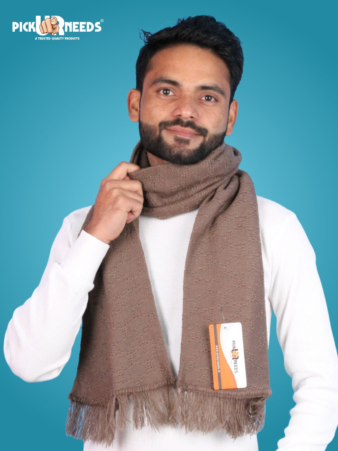 Pick Ur Needs Premium Soft Winter Muffler for Men Lightweight Warm Woolen Scarf Stylish Neck Muffler for Outdoor & Casual Use