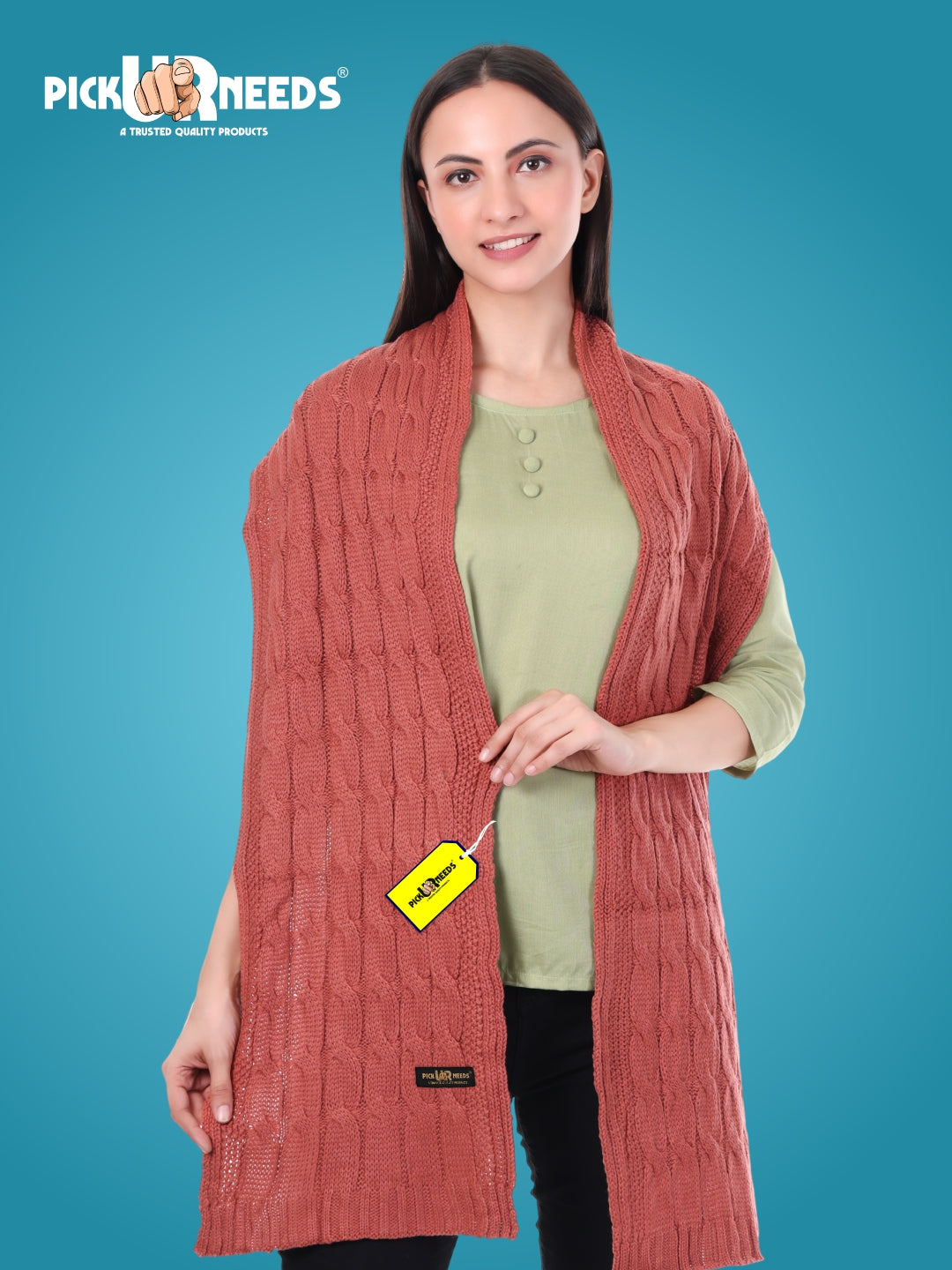 Pick Ur Needs Women’s Woolen Muffler Soft & Warm Knitted Scarf Winter Neck Wrap Premium Acrylic Wool Stylish Hand-Washable