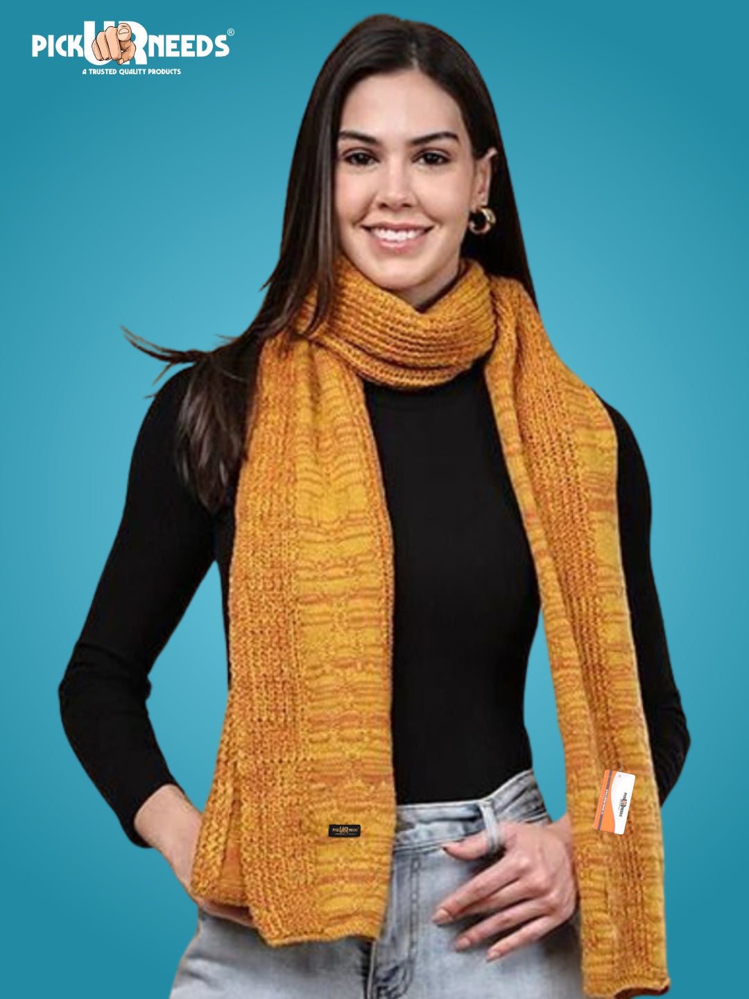 Pick Ur Needs Women’s Knitted Winter Scarf – Soft, Warm & Stylish Casual Long Muffler Stole for Girls