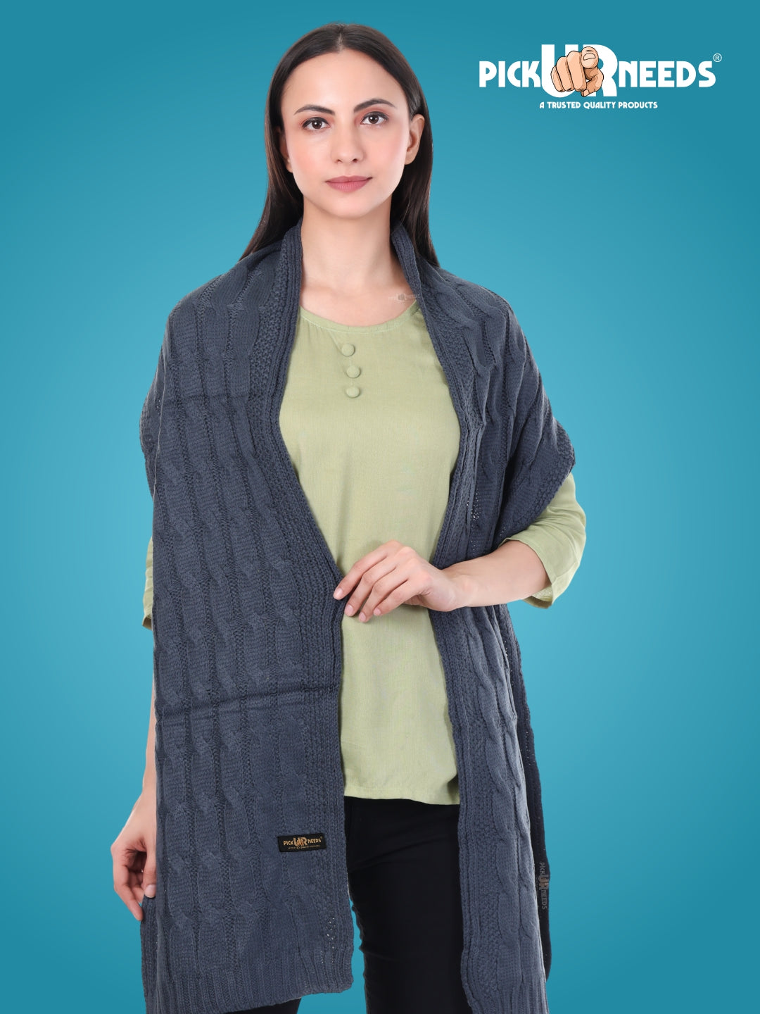 Pick Ur Needs Women’s Woolen Muffler Soft & Warm Knitted Scarf Winter Neck Wrap Premium Acrylic Wool Stylish Hand-Washable