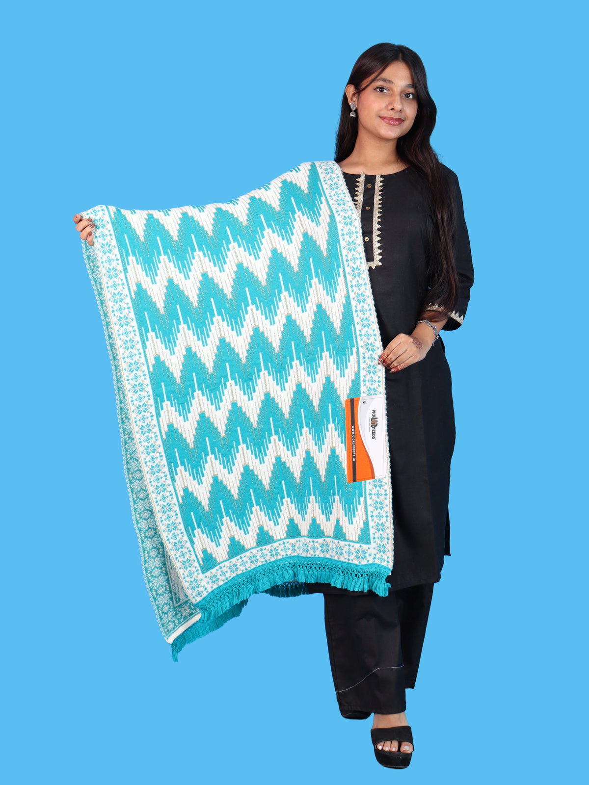Pick Ur Needs Premium Wool Shawl For Womens & Girls Winter Muffler Soft Knitted Designer Wrap Warm Stole