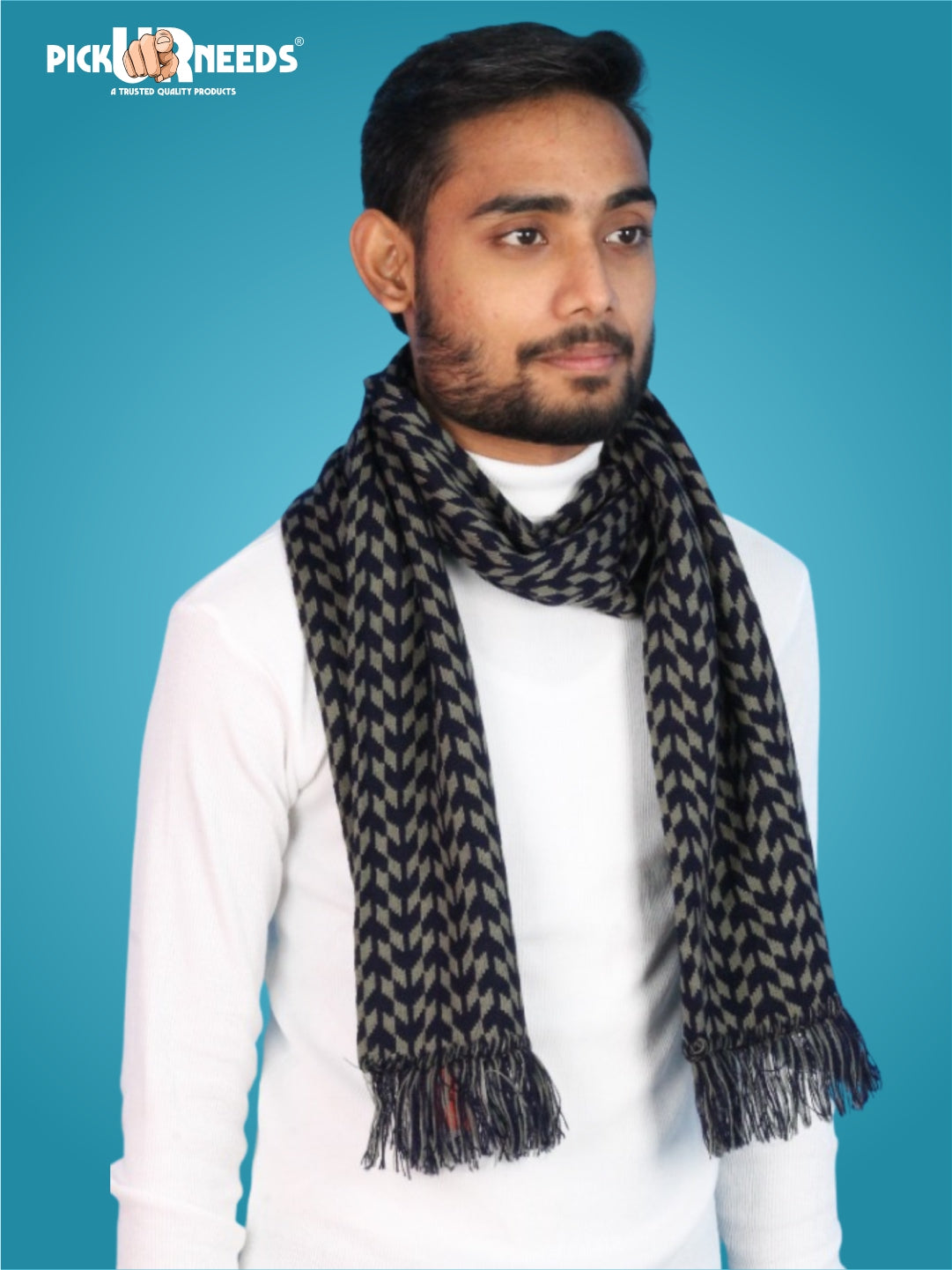 Pick Ur Needs Men’s Knit Winter Muffler Wool-Blend Scarf for Men Stylish Warm Muffler for Office, Casual & Travel Wear
