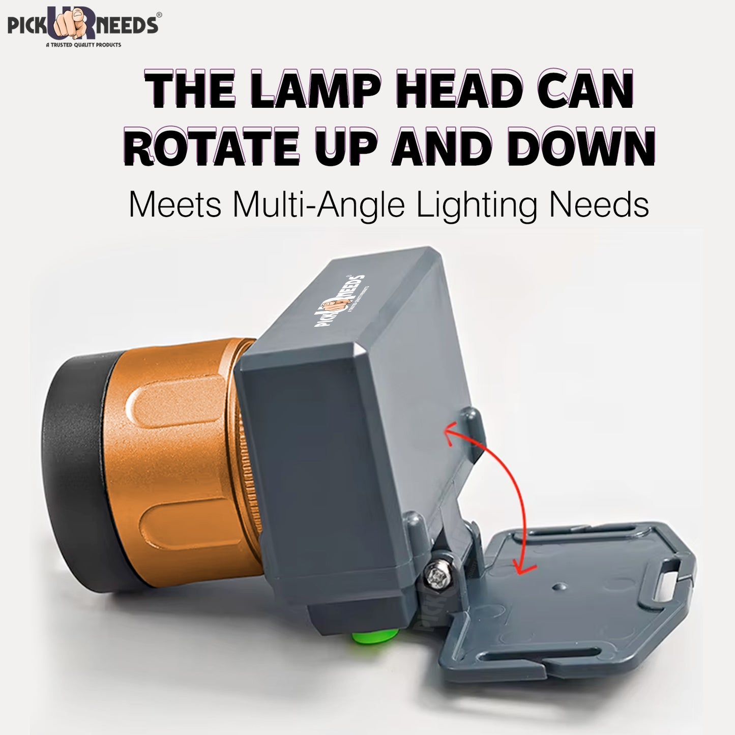 Pick Ur Needs Rechargeable Aluminium Body Head Lamp 3 Mode LED Zooming Head 200W Laser Type C 5 hrs Torch Emergency Light