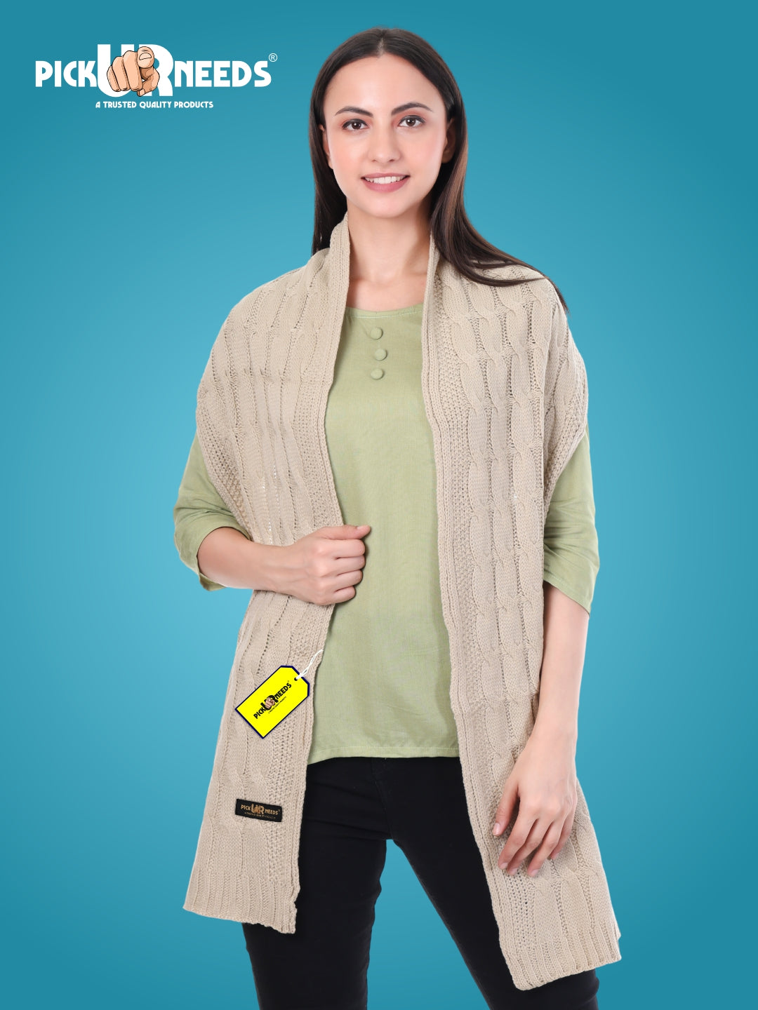 Pick Ur Needs Women’s Woolen Muffler Soft & Warm Knitted Scarf Winter Neck Wrap Premium Acrylic Wool Stylish Hand-Washable