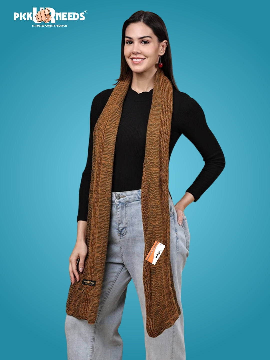 Pick Ur Needs Women’s Knitted Winter Scarf – Soft, Warm & Stylish Casual Long Muffler Stole for Girls