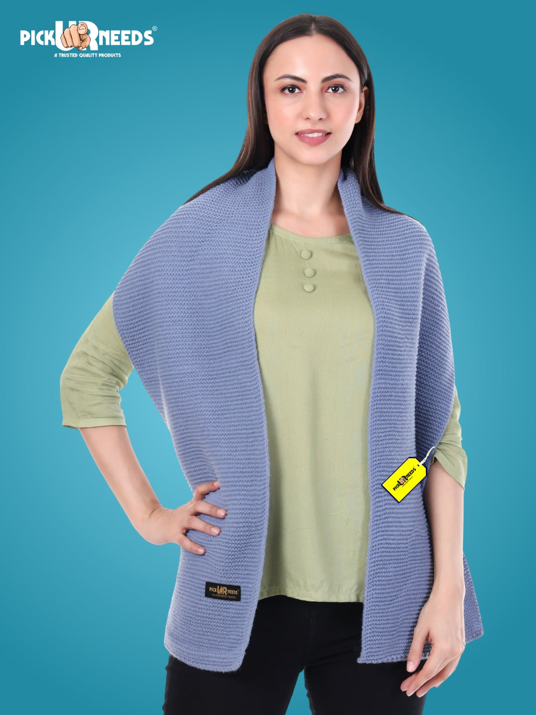 Pick Ur Needs Premium Knitted Winter Shawl/Stole for Women | Soft & Warm Woolen Wrap | Multipurpose Muffler,Shrug & Scarf