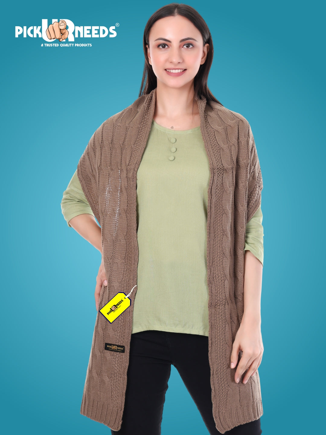 Pick Ur Needs Women’s Woolen Muffler Soft & Warm Knitted Scarf Winter Neck Wrap Premium Acrylic Wool Stylish Hand-Washable