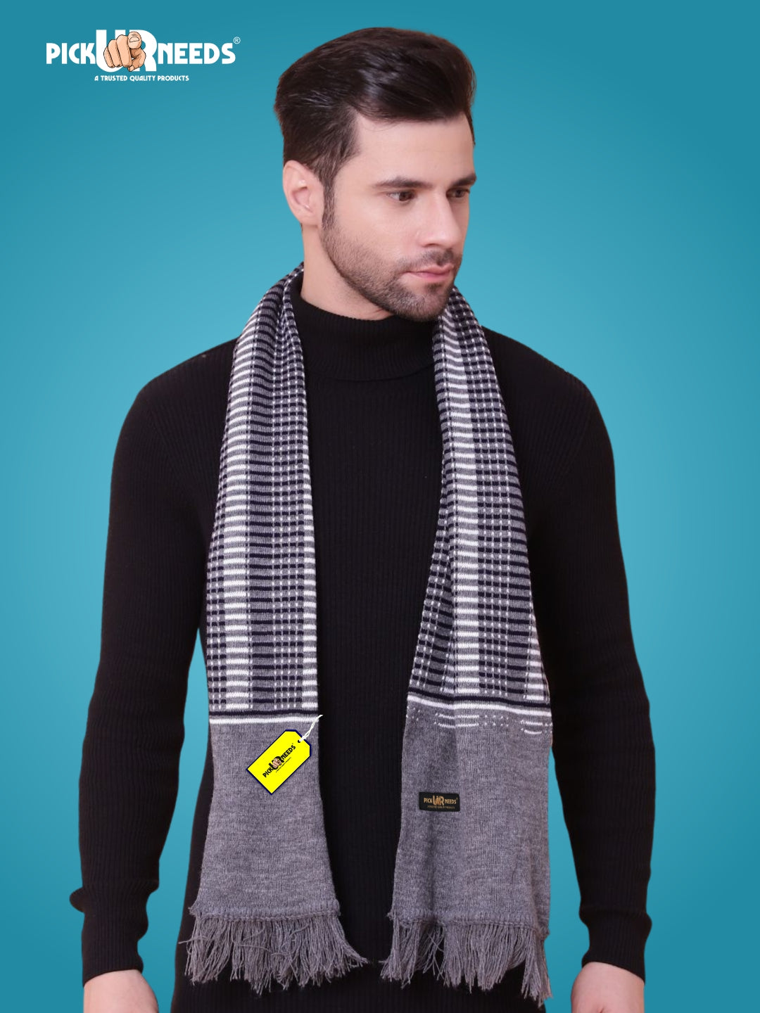 Pick Ur Needs Premium Winter Muffler for Men Soft Woolen Knitted Scarf for Warmth & Style