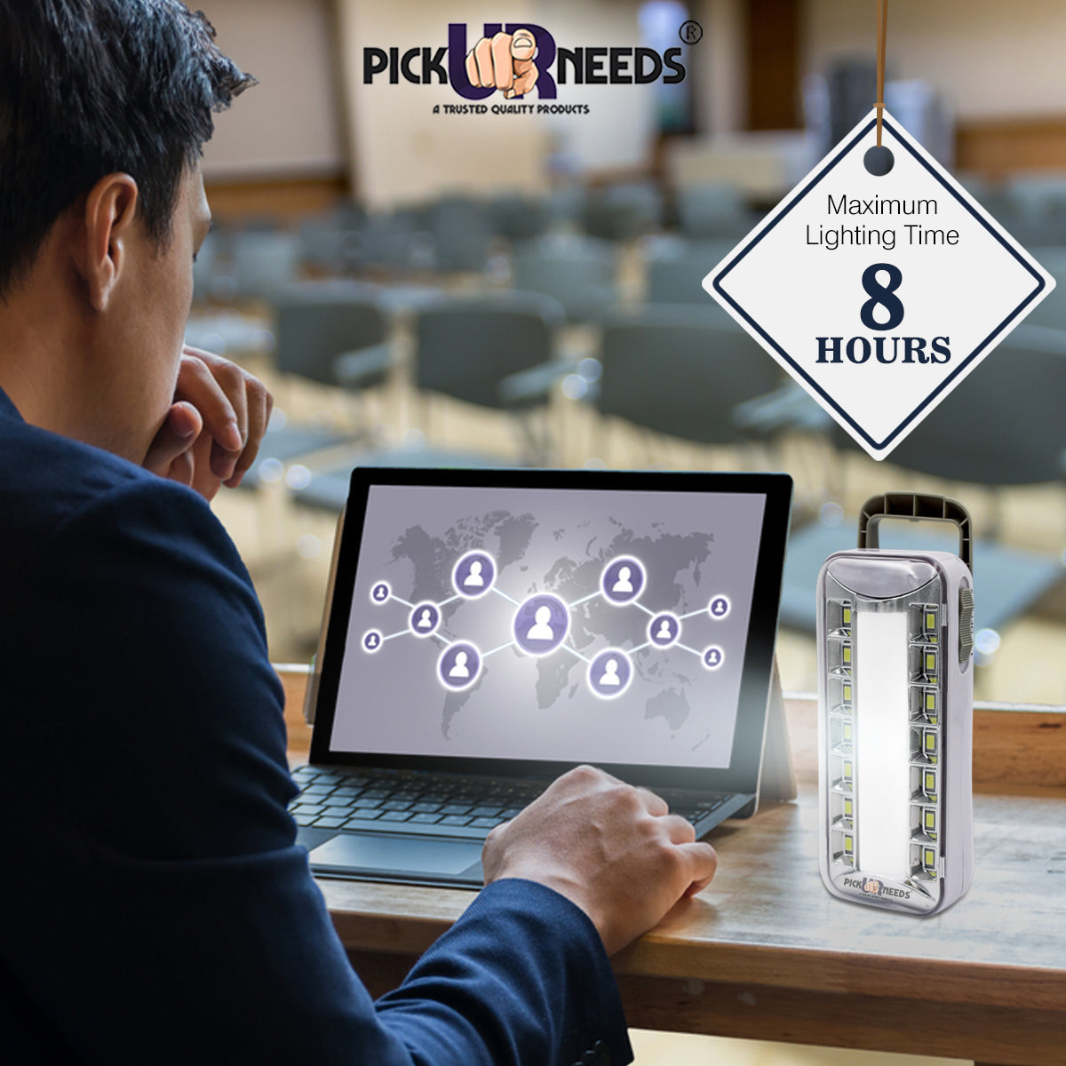 Pick Ur Needs 2 In 1 Rechargeable 14 SMD + Tube LED With 4 hrs Lantern Emergency Light(TUBE+SMD)