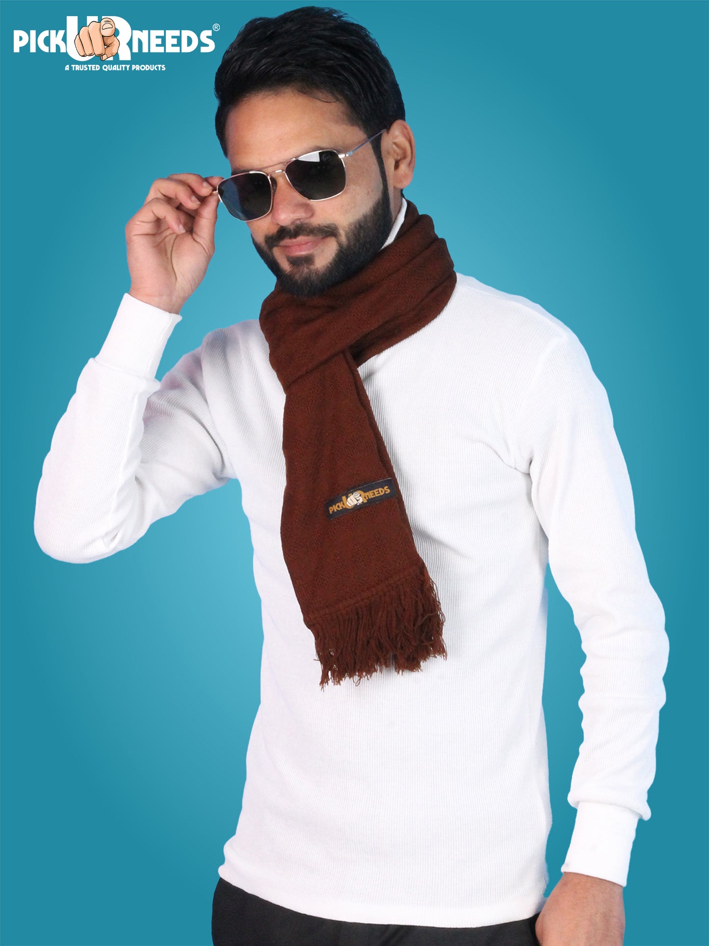 Pick Ur Needs Men’s Signature Winter Muffler Ultra-Soft Textured Scarf for Cold Weather Elegant Daily & Office Wear Muffler for Men