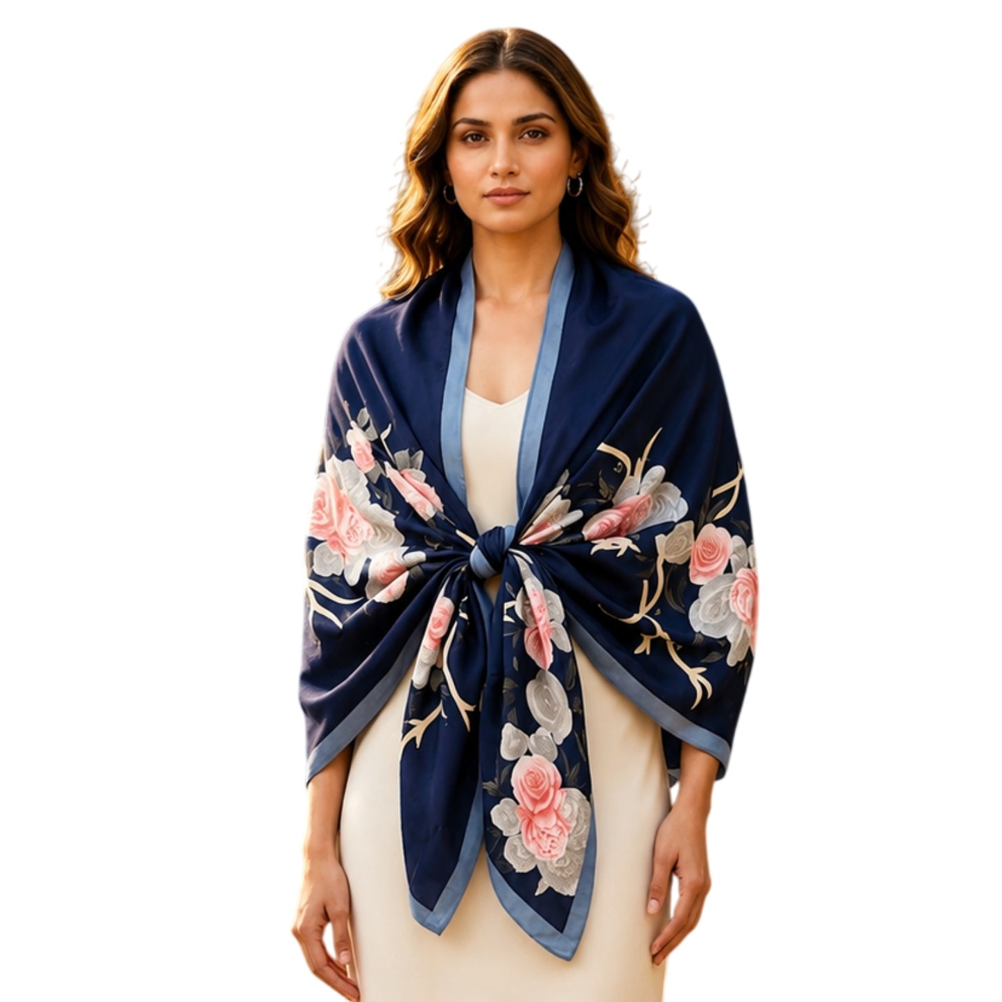Pick Ur Needs Summer Silk Floral Printed Scarf for Womens & Girls Elegant Neck, Head & Shoulder Wrap Soft Lightweight Fashion Stole