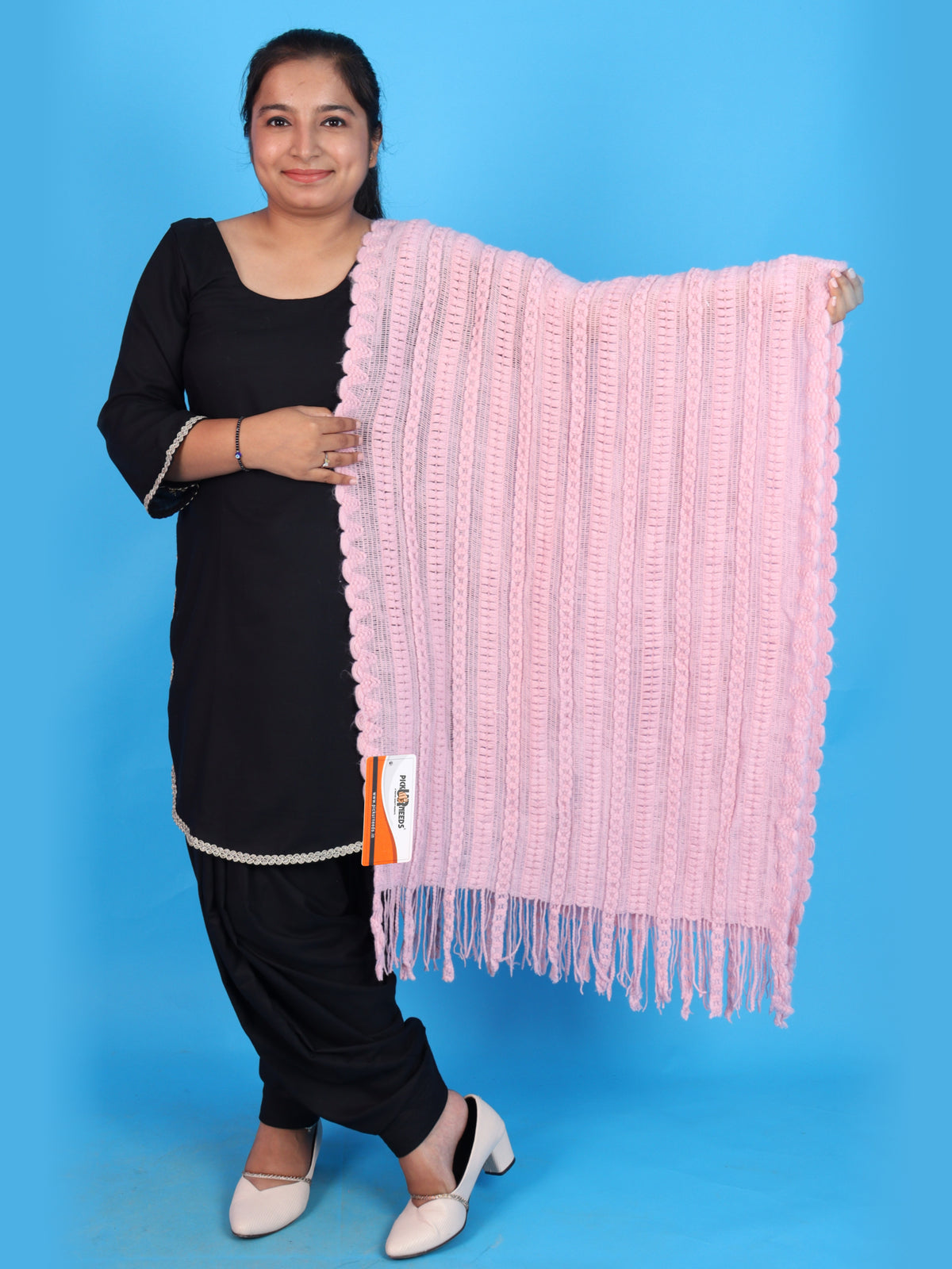 Pick Ur Needs Womens & Girls Winter Soft Warm Knitted Elegant Wool Muffler Stole For Casual and Office