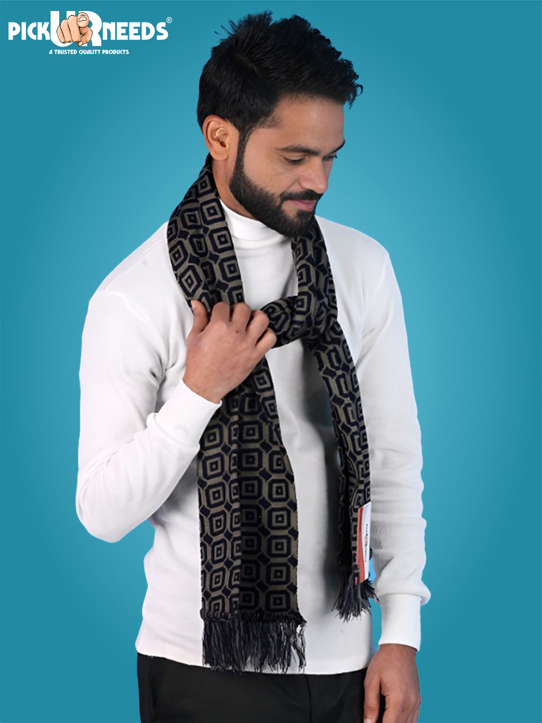 Pick Ur Needs Geometric Print Men Muffler