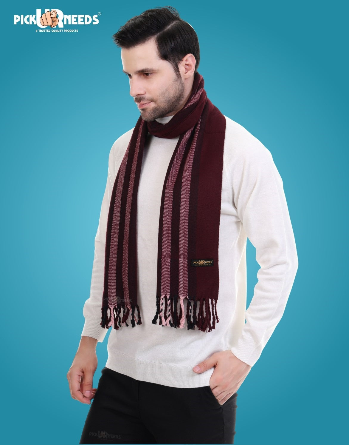 Pick Ur Needs Stylish Men’s Muffler – Warm, Soft & Trendy Winter Accessory