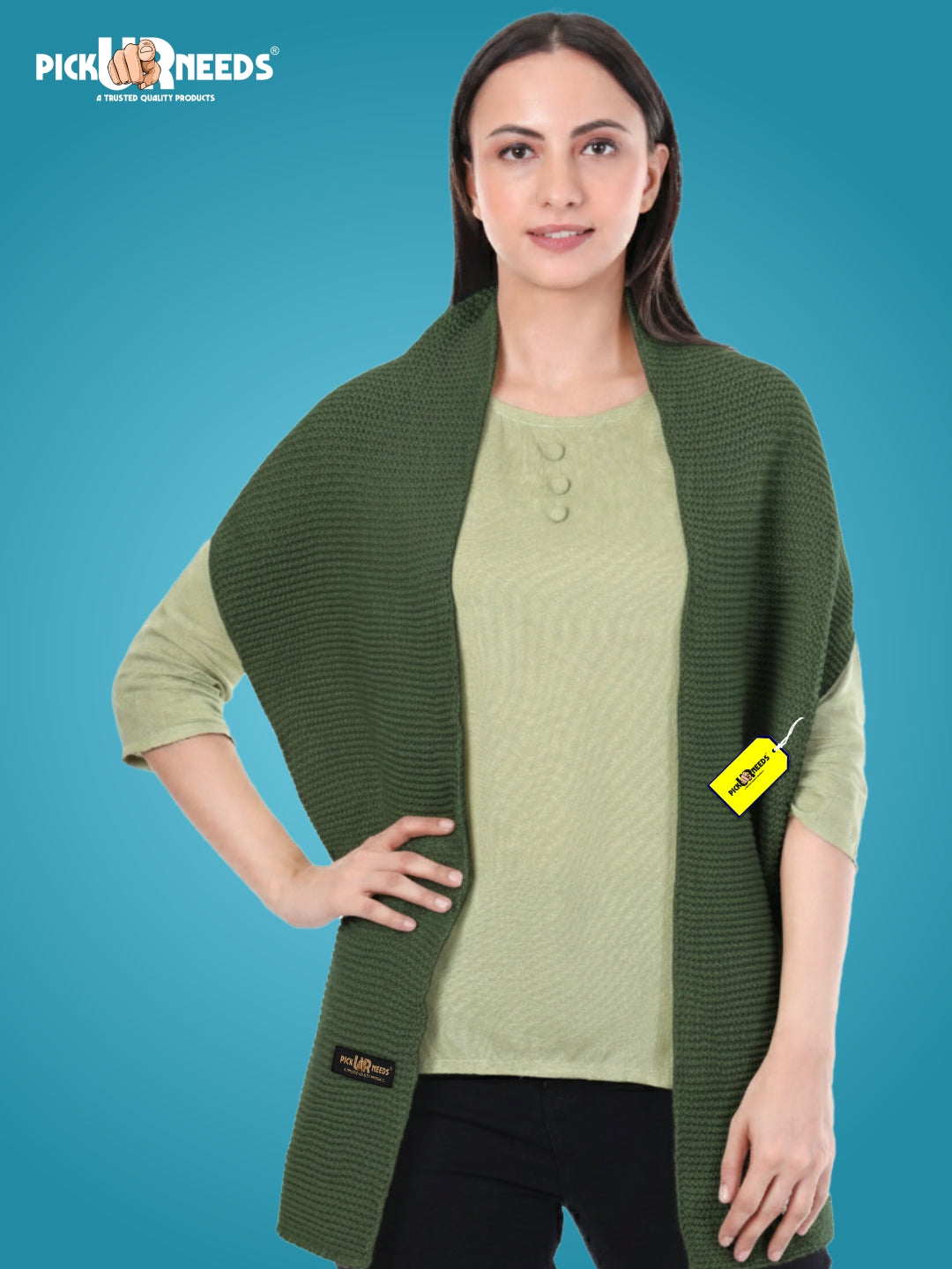 Pick Ur Needs Premium Knitted Winter Shawl/Stole for Women | Soft & Warm Woolen Wrap | Multipurpose Muffler,Shrug & Scarf