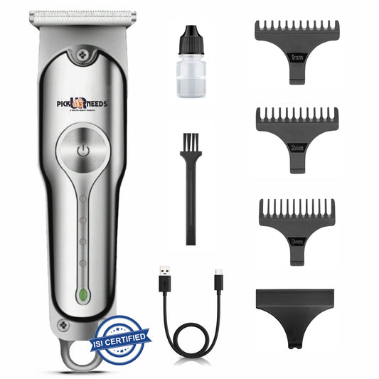 Pick Ur Needs Rechargeable Hair Grooming / Men Beard Shaver With 1200mAh Lithium Battery Trimmer 180 min Runtime 3 Length Settings  (Steel)