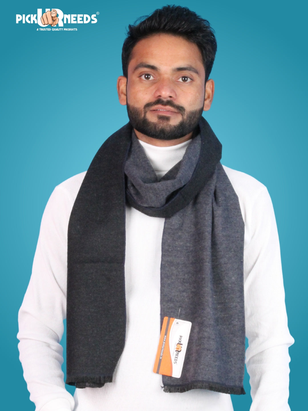 Pick Ur Needs Reversible Winter Muffler for Men Dual-Color Soft Woolen Scarf Warm, Stylish & Lightweight Muffler for Casual, Office & Outdoor Wear