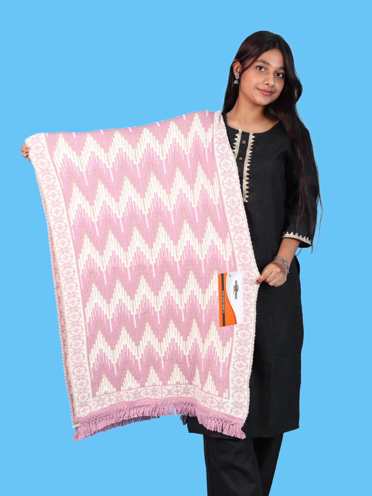 Pick Ur Needs Premium Wool Shawl For Womens & Girls Winter Muffler Soft Knitted Designer Wrap Warm Stole