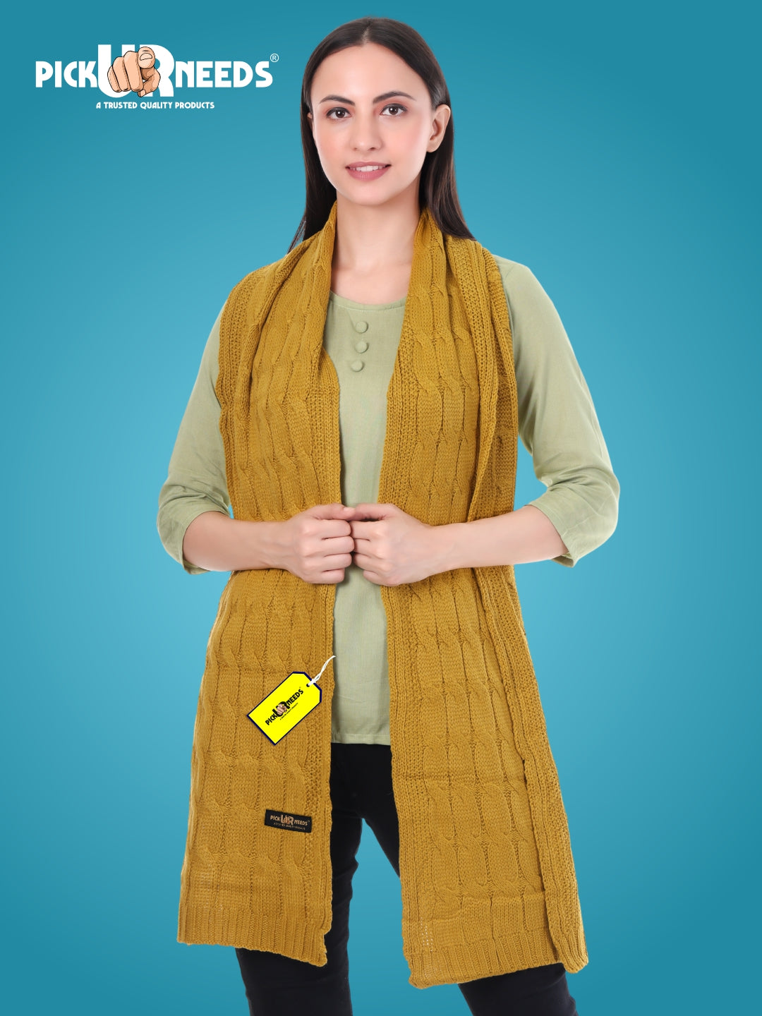 Pick Ur Needs Women’s Woolen Muffler Soft & Warm Knitted Scarf Winter Neck Wrap Premium Acrylic Wool Stylish Hand-Washable