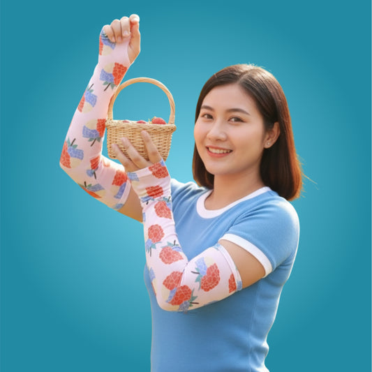 Pick Ur Needs Colorful Sun Protection Arm Sleeves With Thumb Holes for Women & Girls UV Cooling Sleeves for Running, Hiking, Sports, Outdoor Use