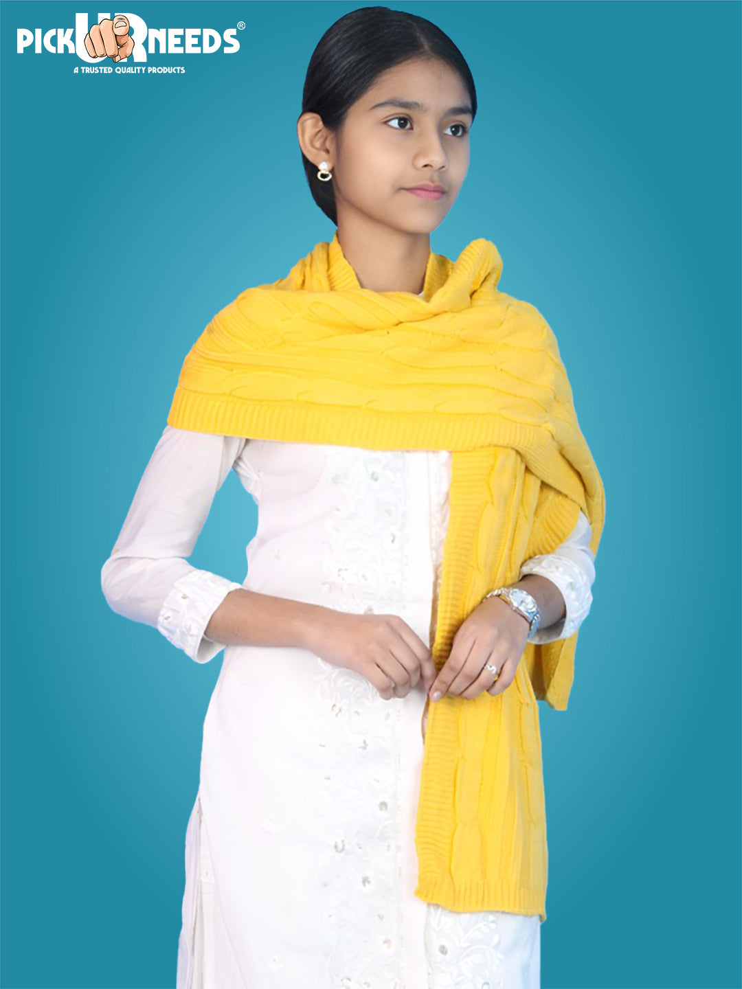 Pick Ur Needs Women’s Woolen Muffler Soft & Warm Knitted Scarf Winter Neck Wrap Premium Acrylic Wool Stylish Hand-Washable