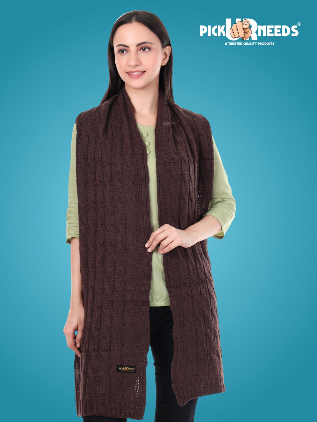 Pick Ur Needs Women’s Woolen Muffler Soft & Warm Knitted Scarf Winter Neck Wrap Premium Acrylic Wool Stylish Hand-Washable