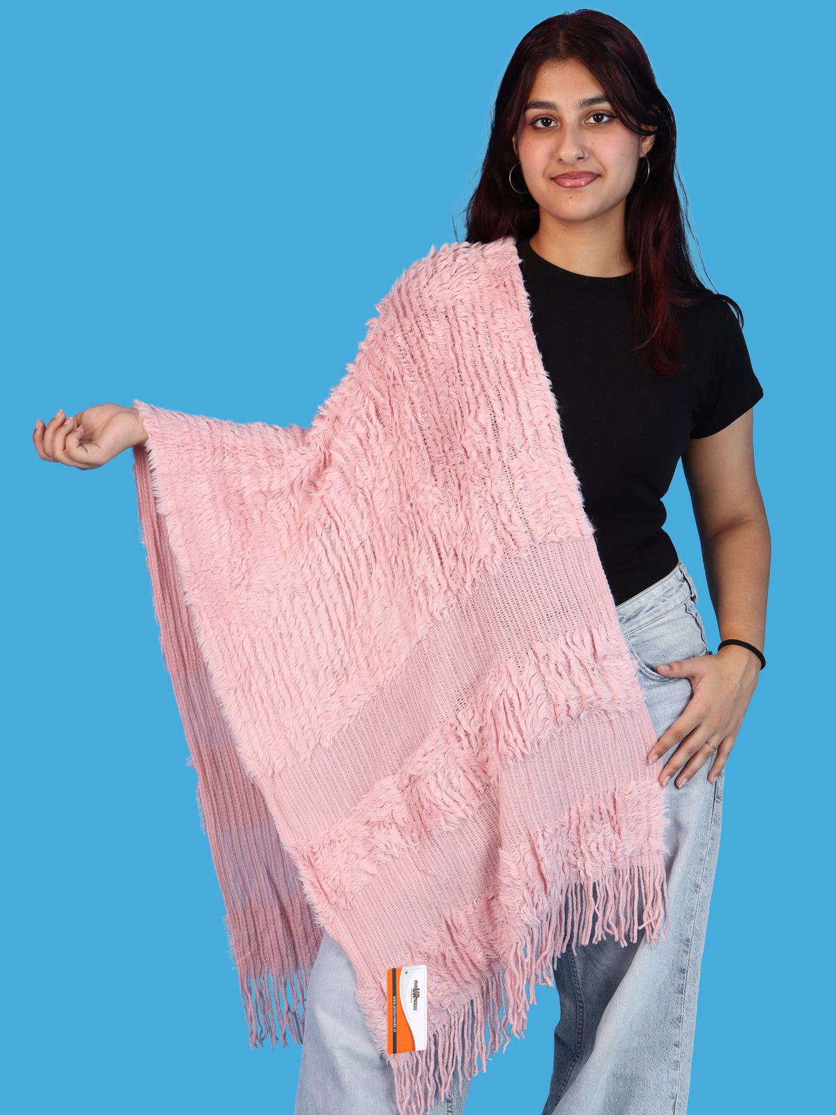 Pick Ur Needs Warm Winter Shawl & Stole for Women & Girls Soft Textured Woven Wrap with Fringe Detailing