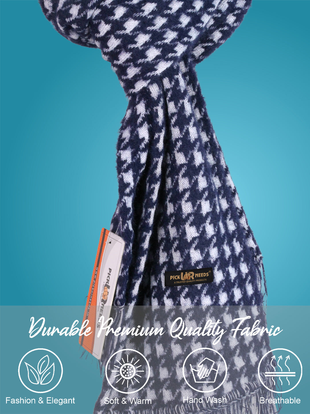 Pick Ur Needs Soft Warm Woolen Premium Winter Muffler for Men Scarf with Stylish Check Pattern Long & Comfortable Cold Weather Neck Wrap