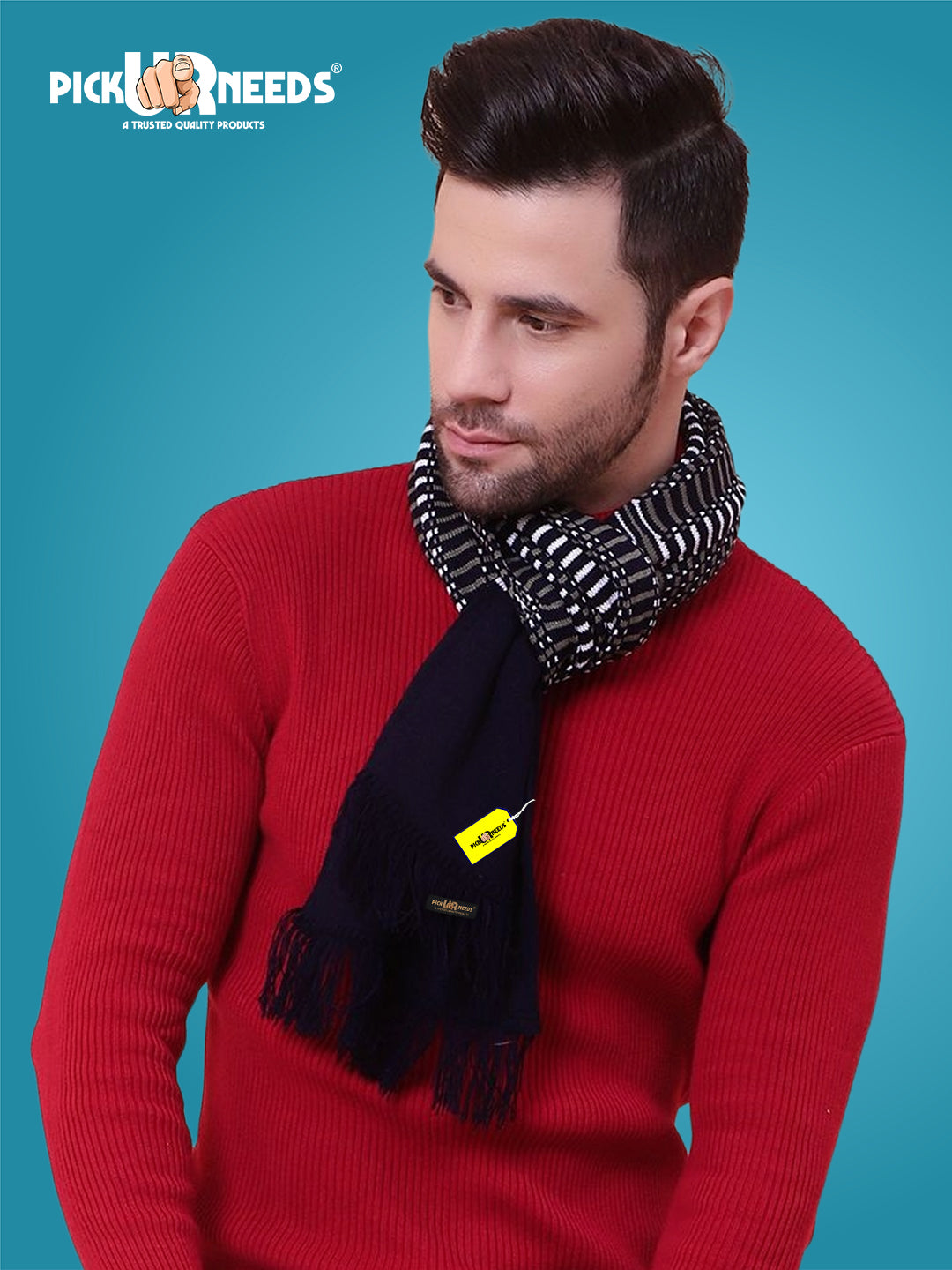 Pick Ur Needs Premium Winter Muffler for Men Soft Woolen Knitted Scarf for Warmth & Style