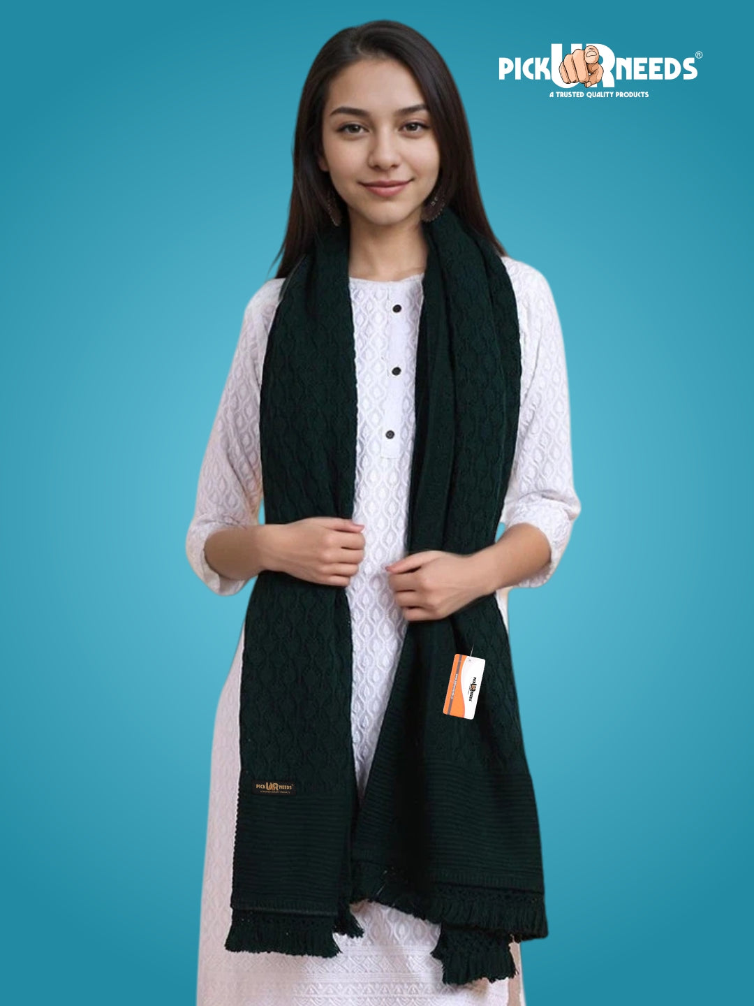 Pick Ur Needs Wool Self Design Women Shawl