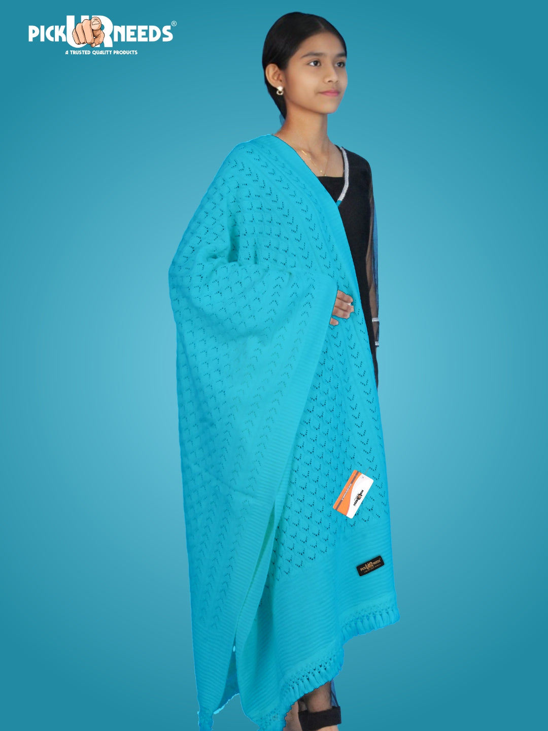 Pick Ur Needs Wool Self Design Women Shawl