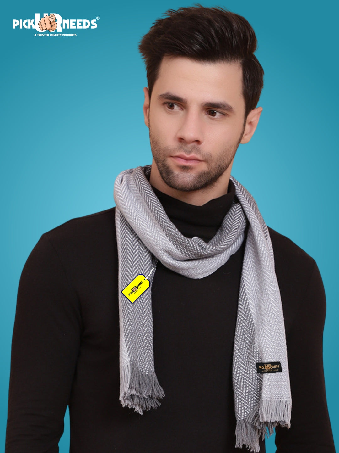 Pick Ur Needs Premium Men's Warm And Stylish Woolen Muffler With Multicolour Stripes And Stylish Tussles Ends