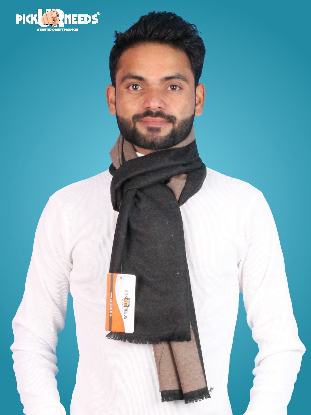 Pick Ur Needs Reversible Winter Muffler for Men Dual-Color Soft Woolen Scarf Warm, Stylish & Lightweight Muffler for Casual, Office & Outdoor Wear