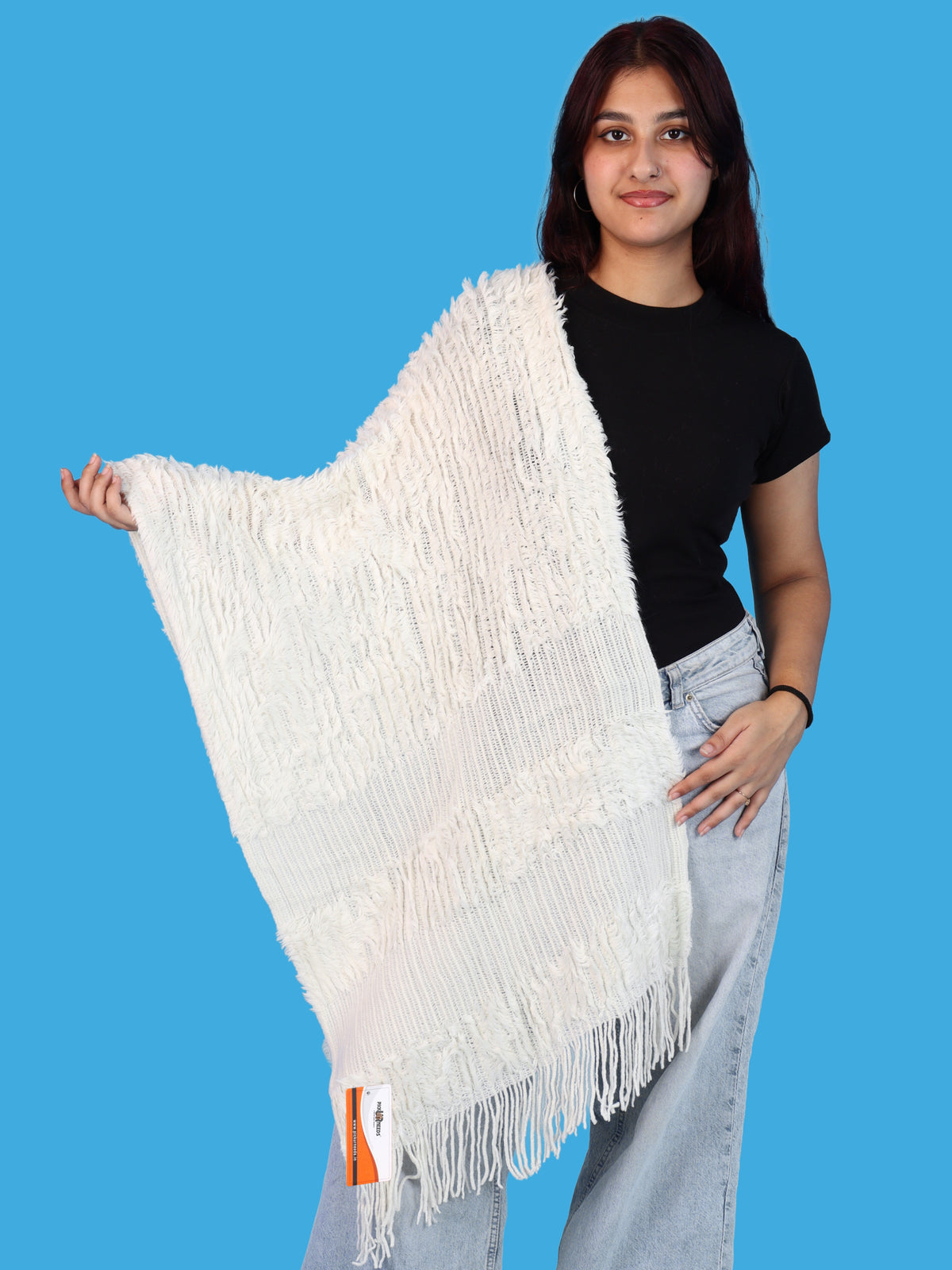 Pick Ur Needs Warm Winter Shawl & Stole for Women & Girls Soft Textured Woven Wrap with Fringe Detailing