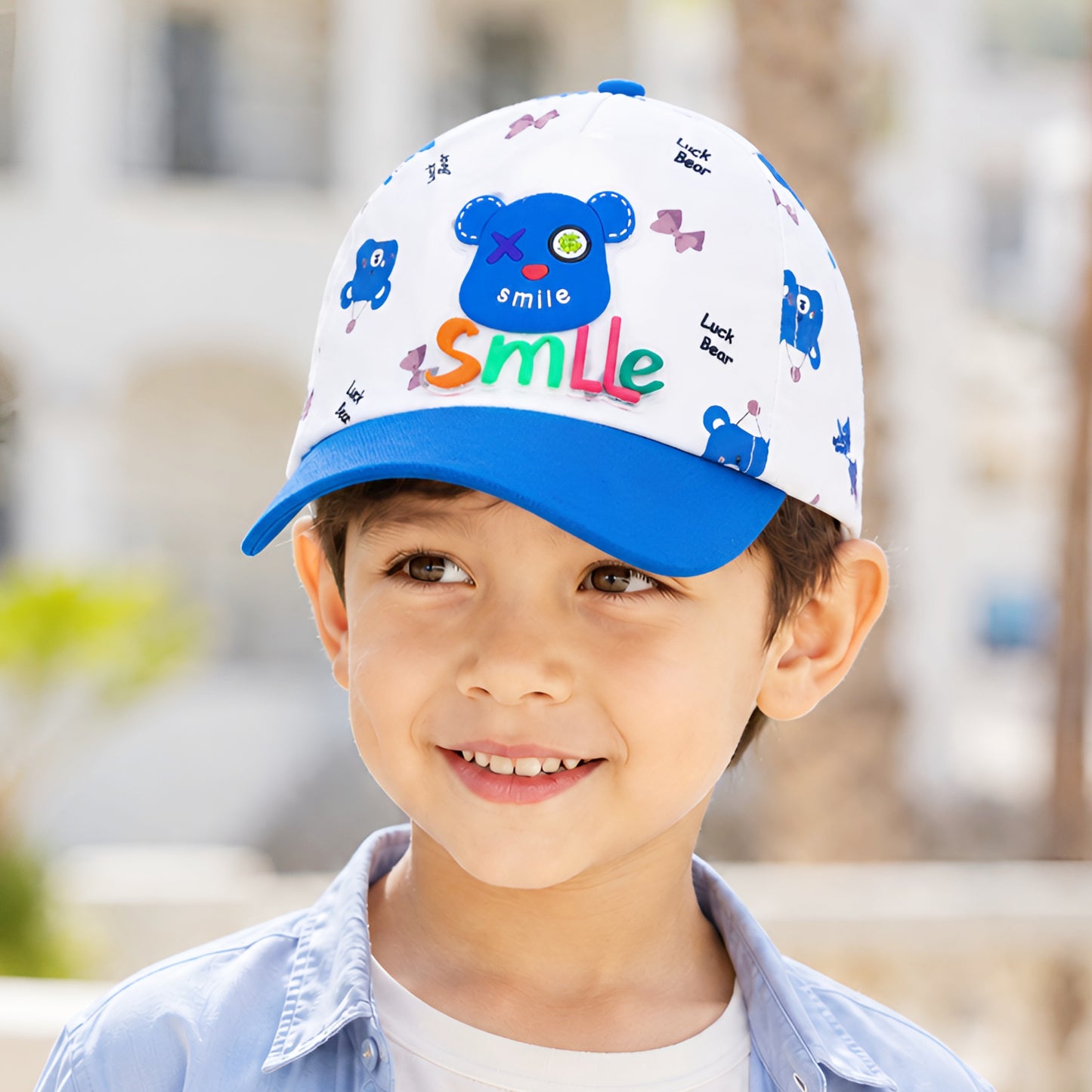 Pick Ur Needs Cute Smile Bear Kids Baseball Cartoon Printed Adjustable Cap for Boys & Girls Lightweight Hat