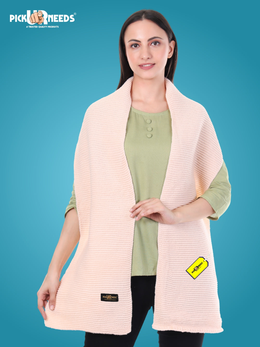 Pick Ur Needs Premium Knitted Winter Shawl/Stole for Women | Soft & Warm Woolen Wrap | Multipurpose Muffler,Shrug & Scarf