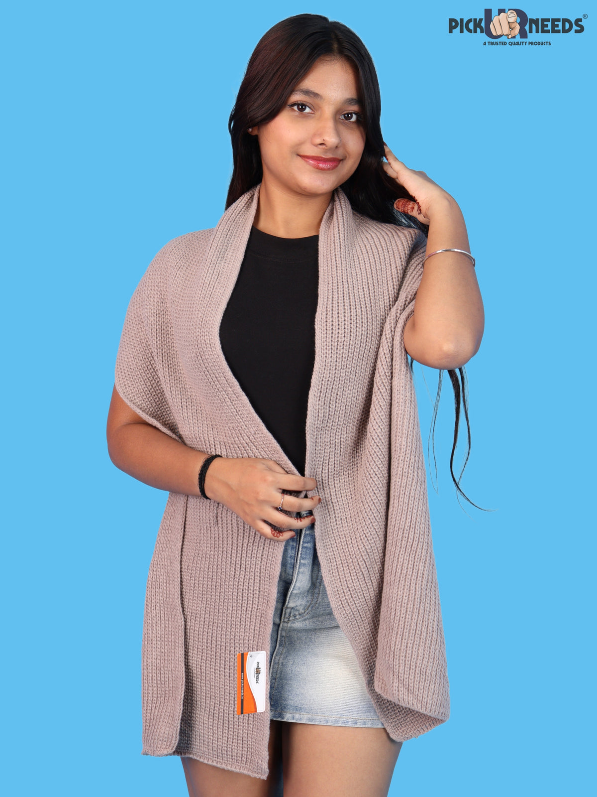 Pick Ur Needs Soft Warm Winter Muffler Shawl Stole Knitted Wrap for Girls & Women Stylish Lightweight Shoulder Scarf