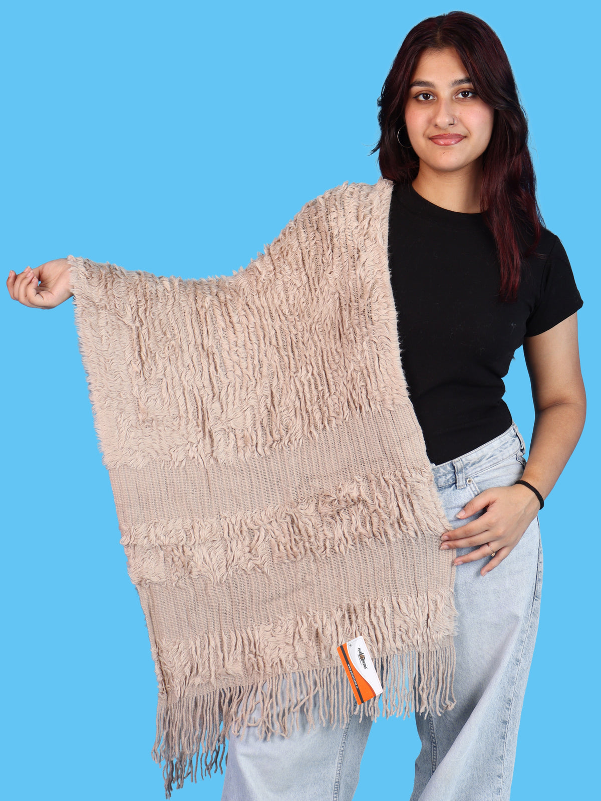 Pick Ur Needs Warm Winter Shawl & Stole for Women & Girls Soft Textured Woven Wrap with Fringe Detailing
