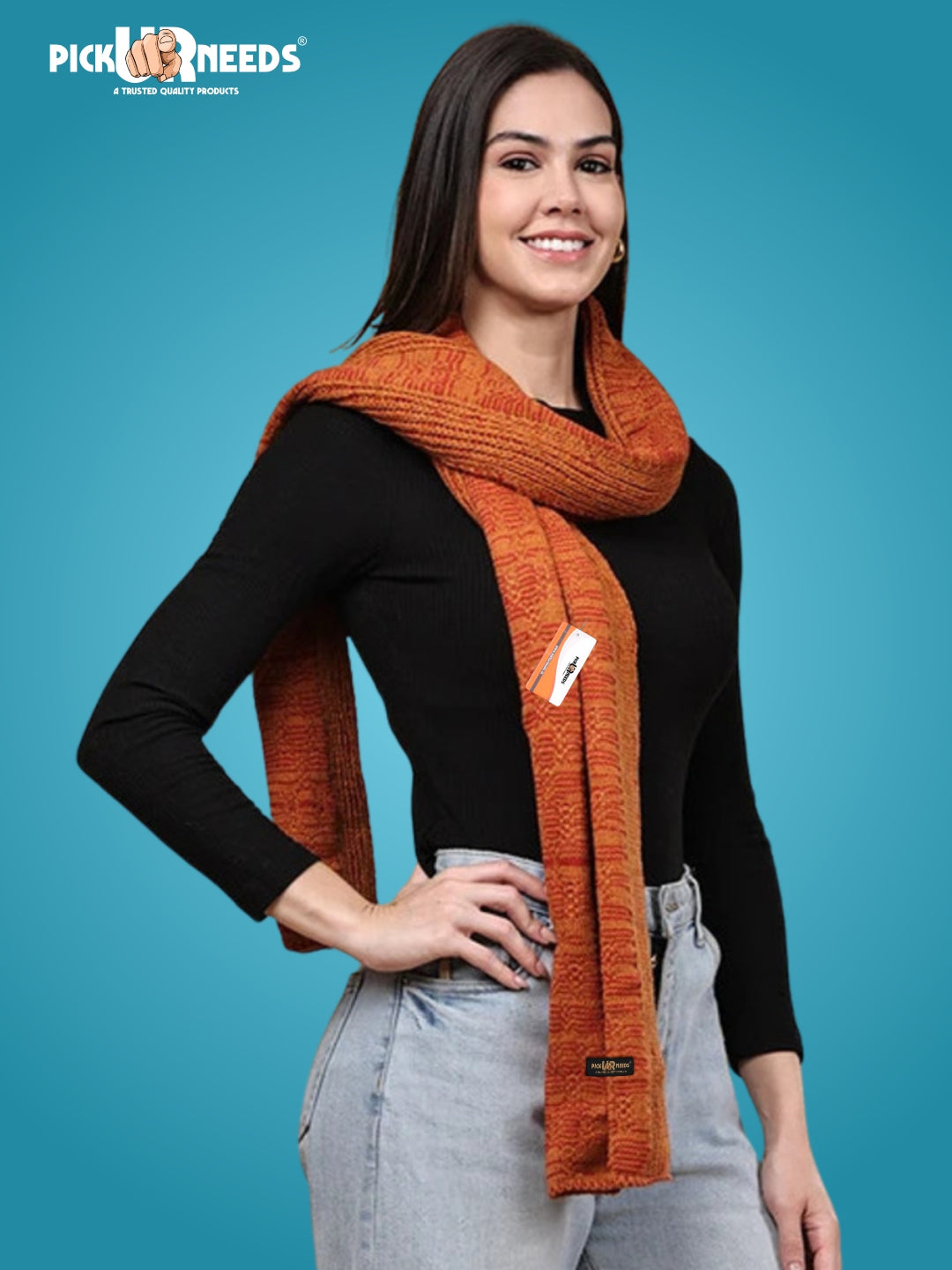 Pick Ur Needs Women’s Knitted Winter Scarf – Soft, Warm & Stylish Casual Long Muffler Stole for Girls