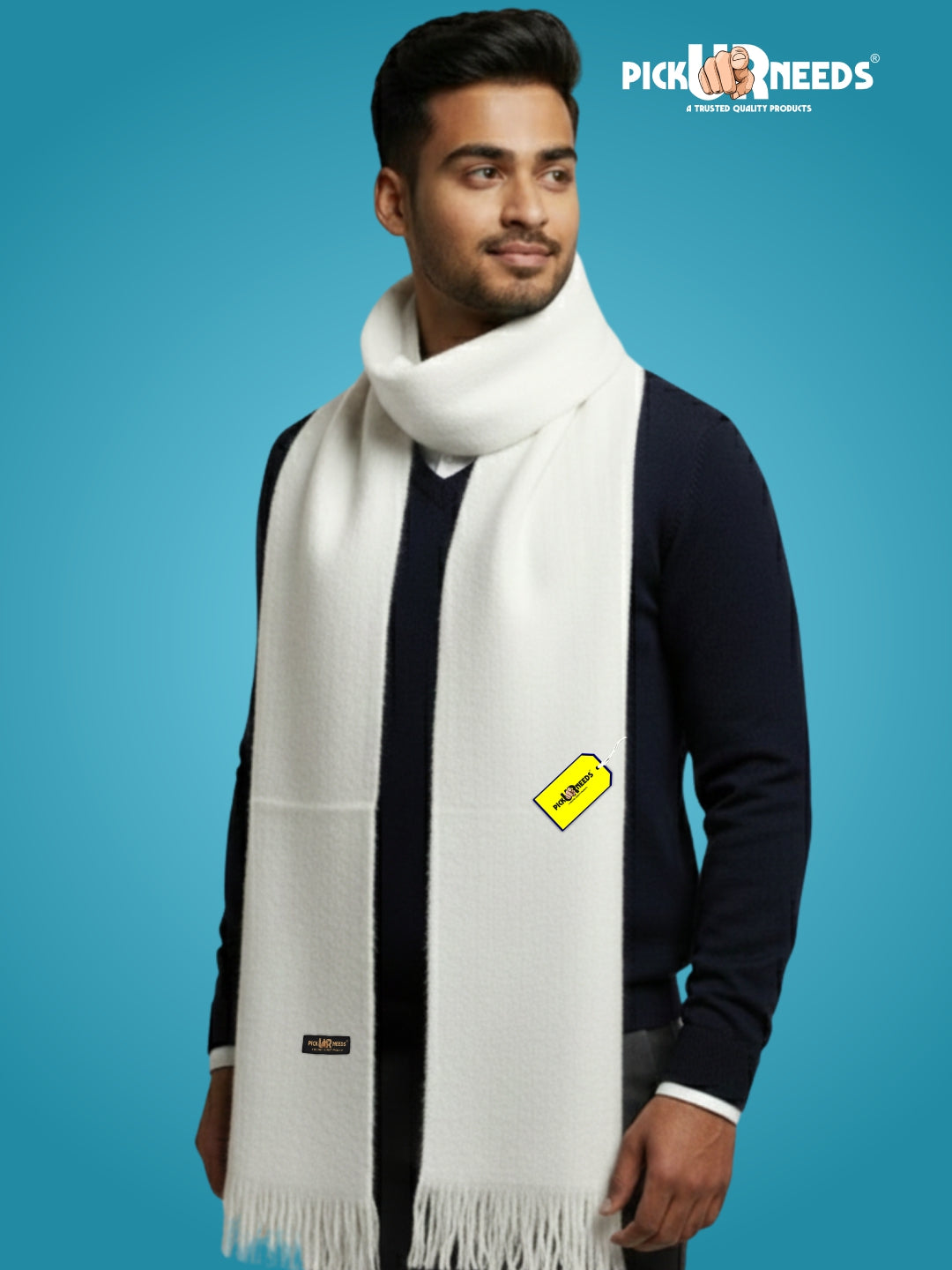 Pick Ur Needs Premium Winter Knit Muffler for Men Soft Woolen Neck Scarf with Stylish Pattern Warm & Comfortable Winter Wear for Outdoor & Casual Use