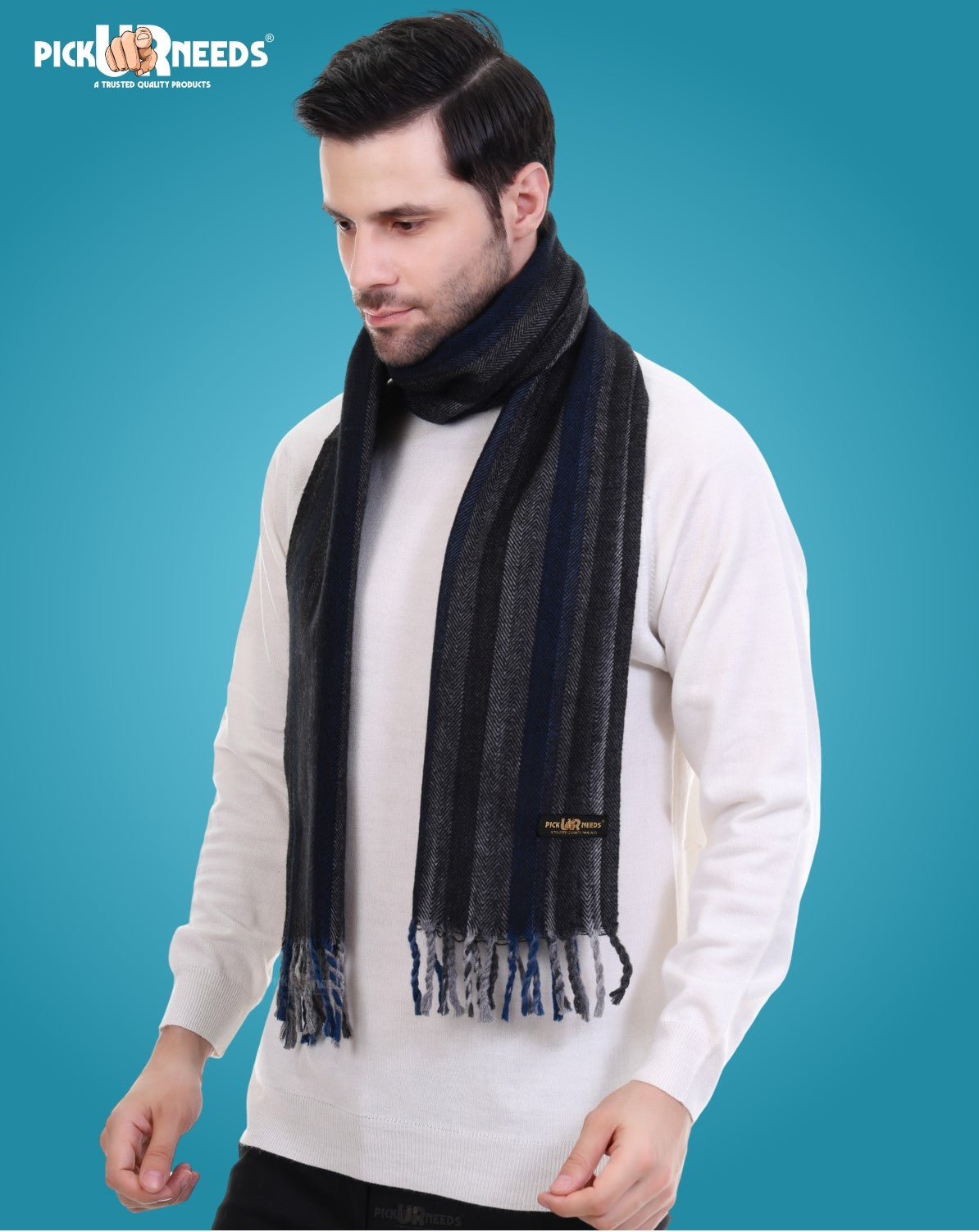 Pick Ur Needs Stylish Men’s Muffler – Warm, Soft & Trendy Winter Accessory