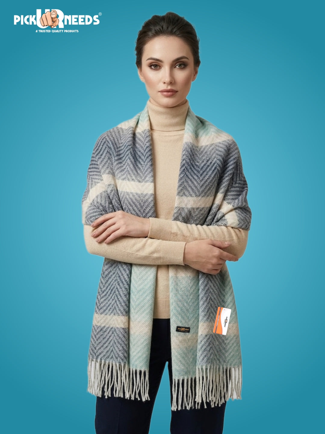 Pick Ur Needs Women's Designer Shawl Cozy Winter Wrap Soft Lightweight Shawl for Office & Travel