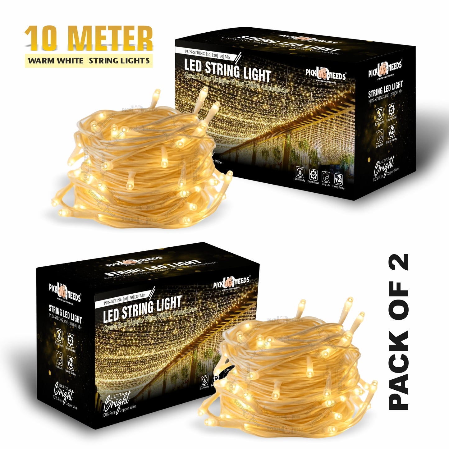 Pick Ur Needs 74 LEDs 10 m Blue Steady String Rice Lights