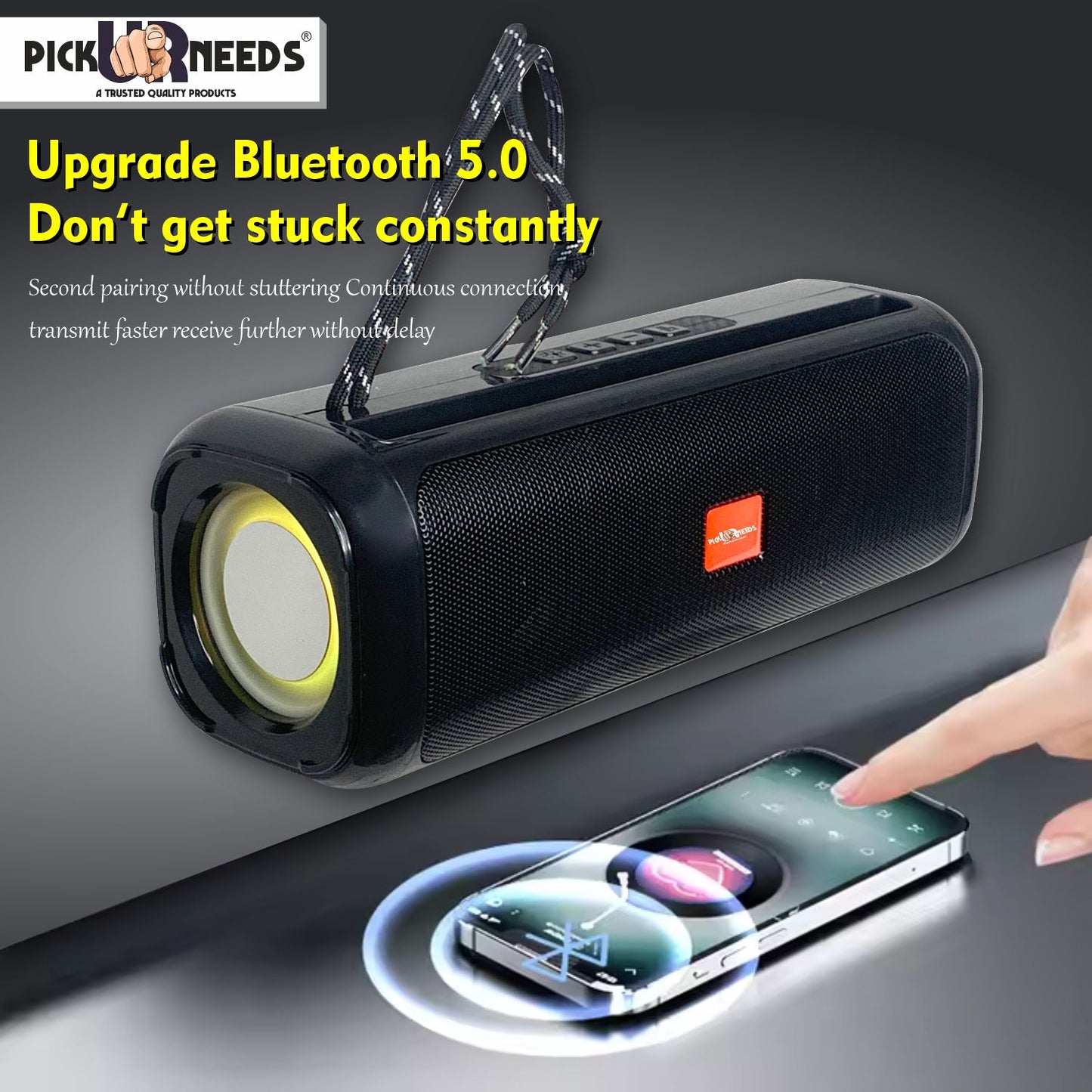 Pick Ur Needs Rechargeable Wireless Bluetooth Speaker Support TF Card/USB Device RGB Disco Light 2 Side Loud Speaker with Extra Bass