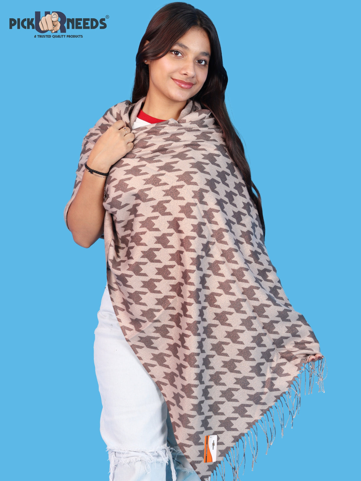 Pick Ur Needs Premium Winter Womens & Girls Shawl Soft & Cozy Printed with Elegant Geometric Design