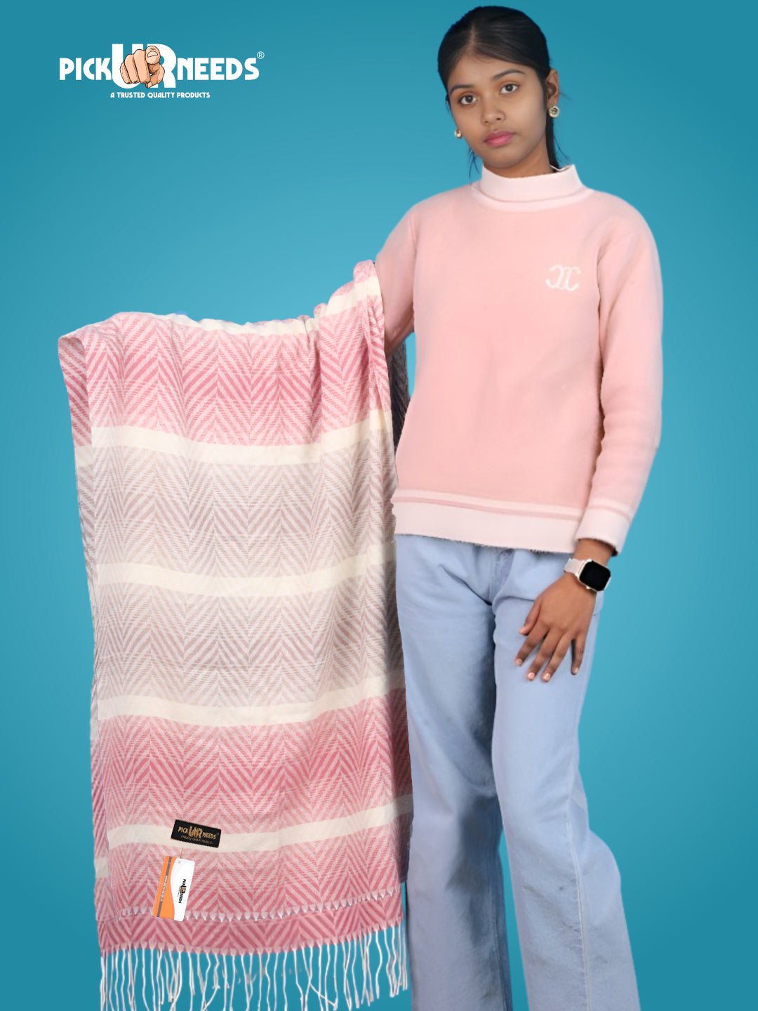 Pick Ur Needs Women's Designer Shawl Cozy Winter Wrap Soft Lightweight Shawl for Office & Travel