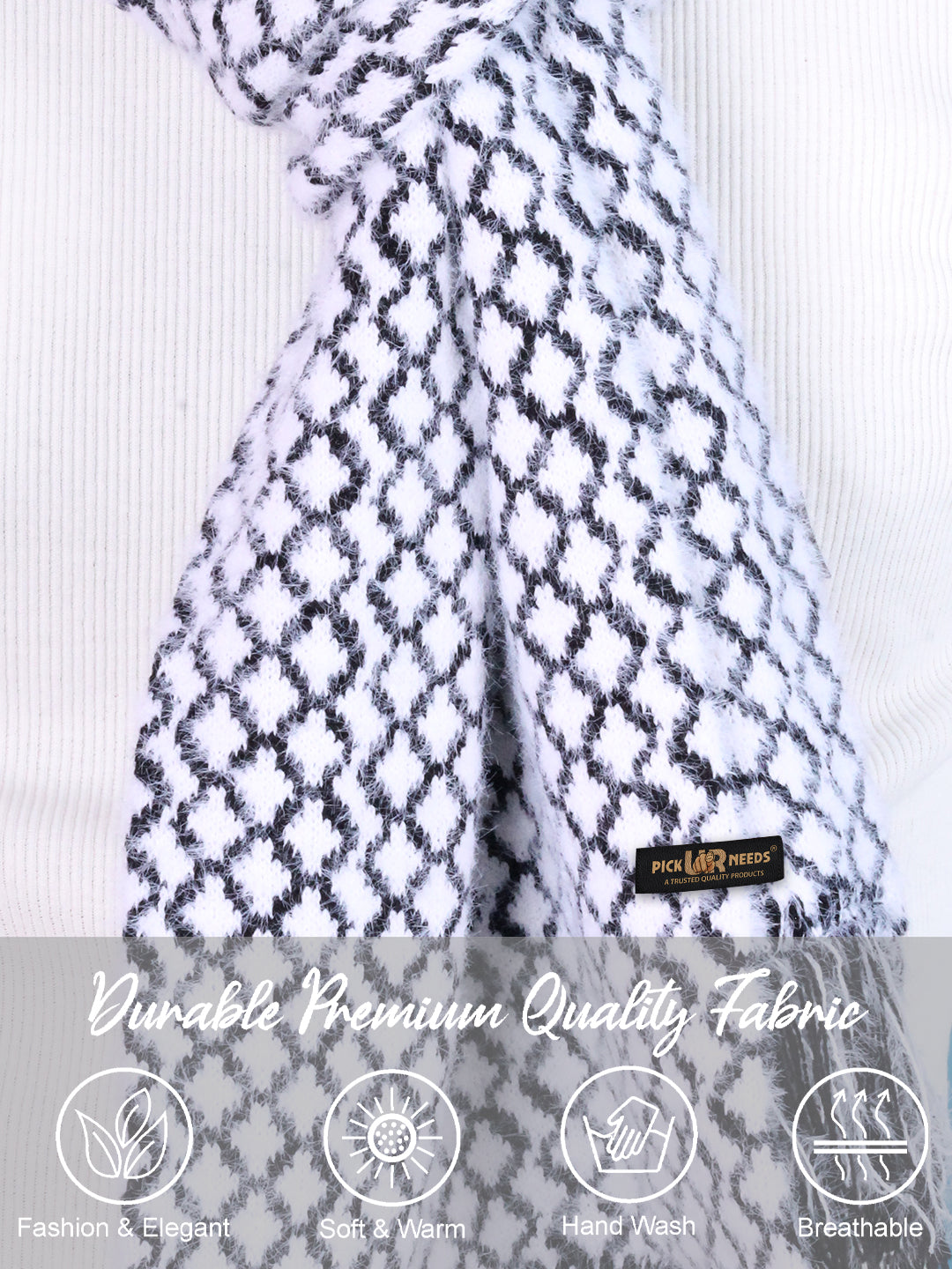 Pick Ur Needs Soft Warm Woolen Premium Winter Muffler for Men Scarf with Stylish Check Pattern Long & Comfortable Cold Weather Neck Wrap