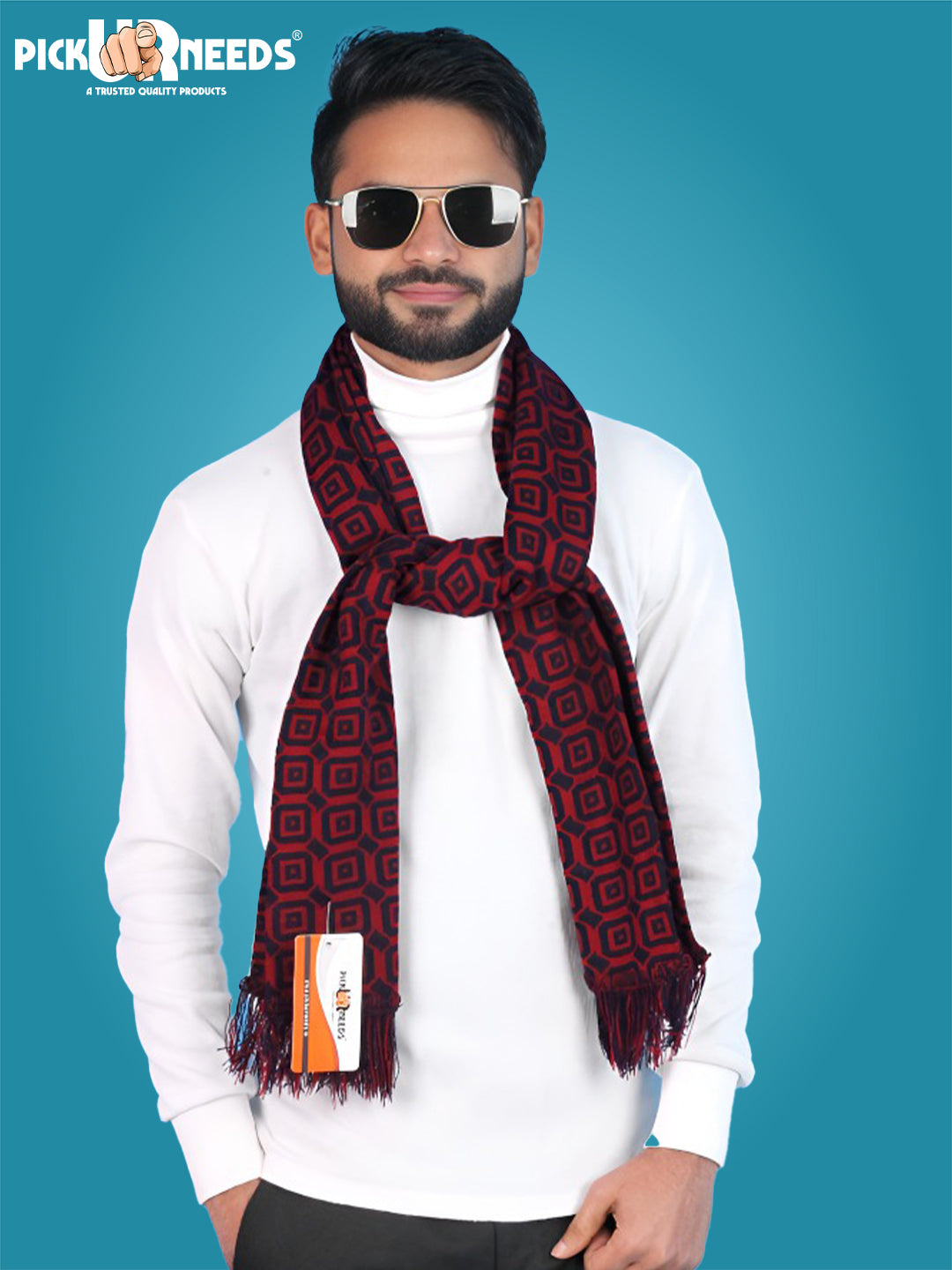 Pick Ur Needs Geometric Print Men Muffler