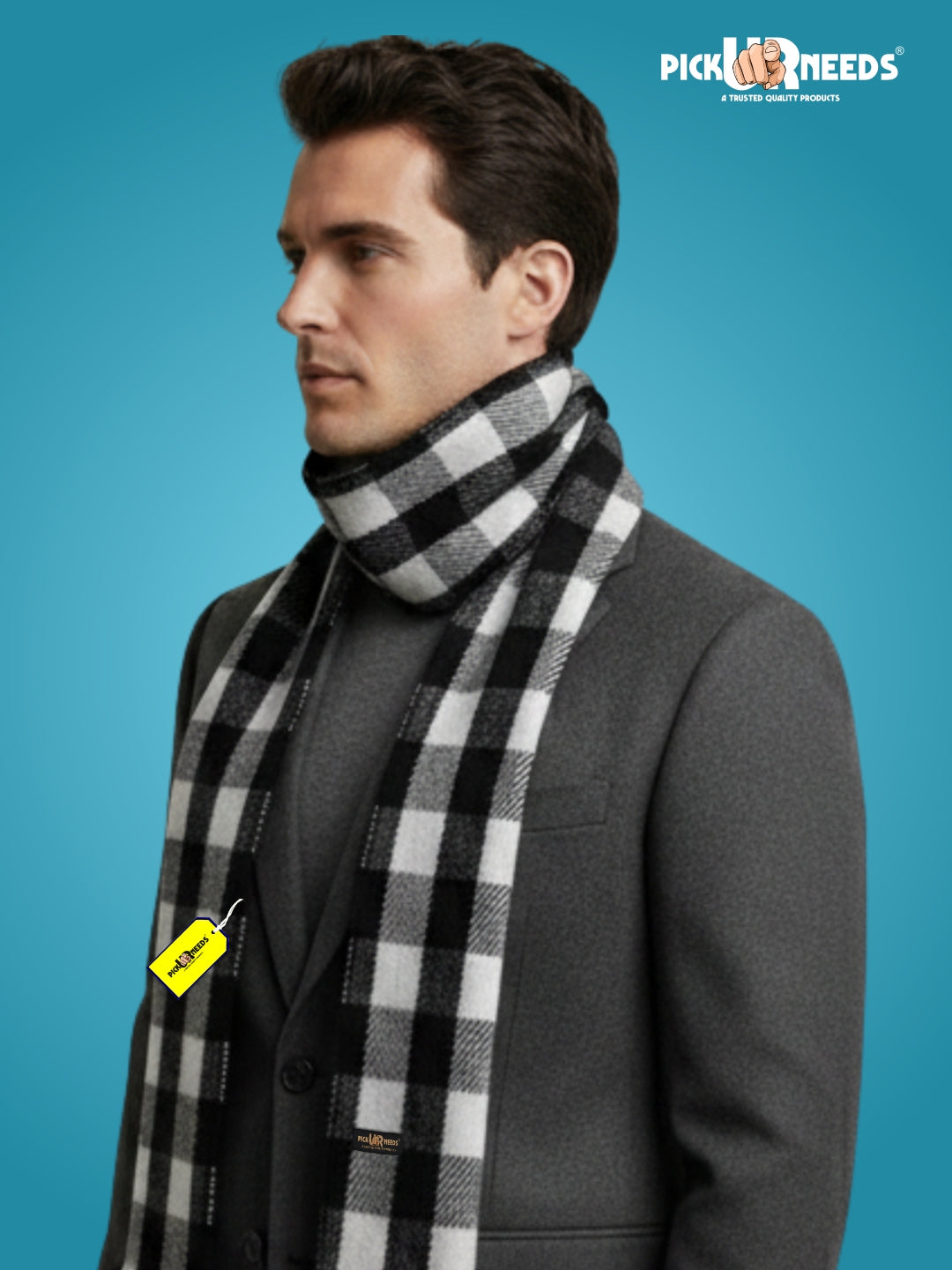 Pick Ur Needs Premium Men's Warm And Stylish Woolen Muffler With Multicolour Stripes And Stylish Tussles Ends