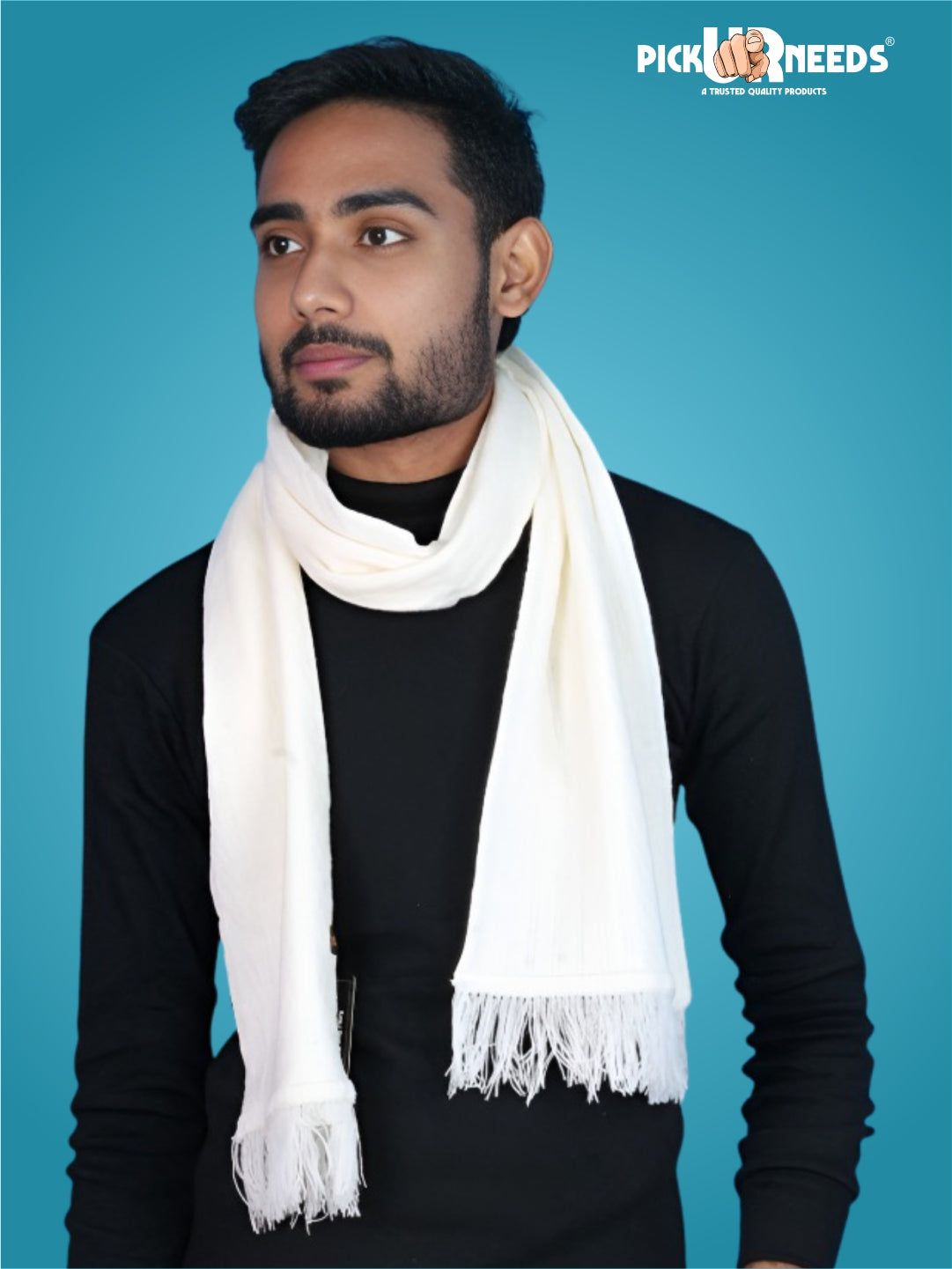 Pick Ur Needs Men’s Winter Woolen Muffler Soft & Warm Knitted Scarf with Fringes Premium Warm Mufflers